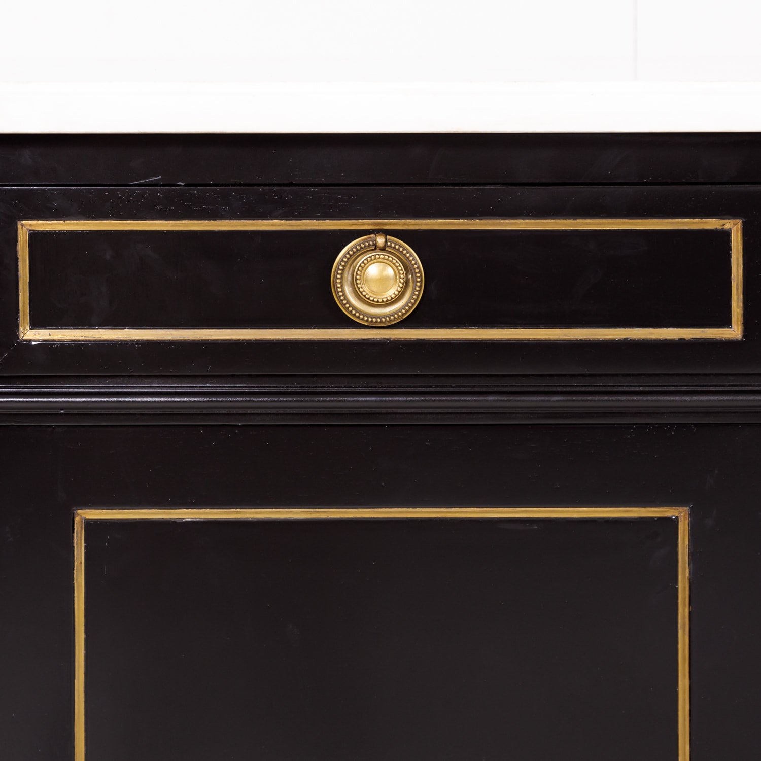 French Louis XVI Style Enfilade Buffet with Ebonized Finish