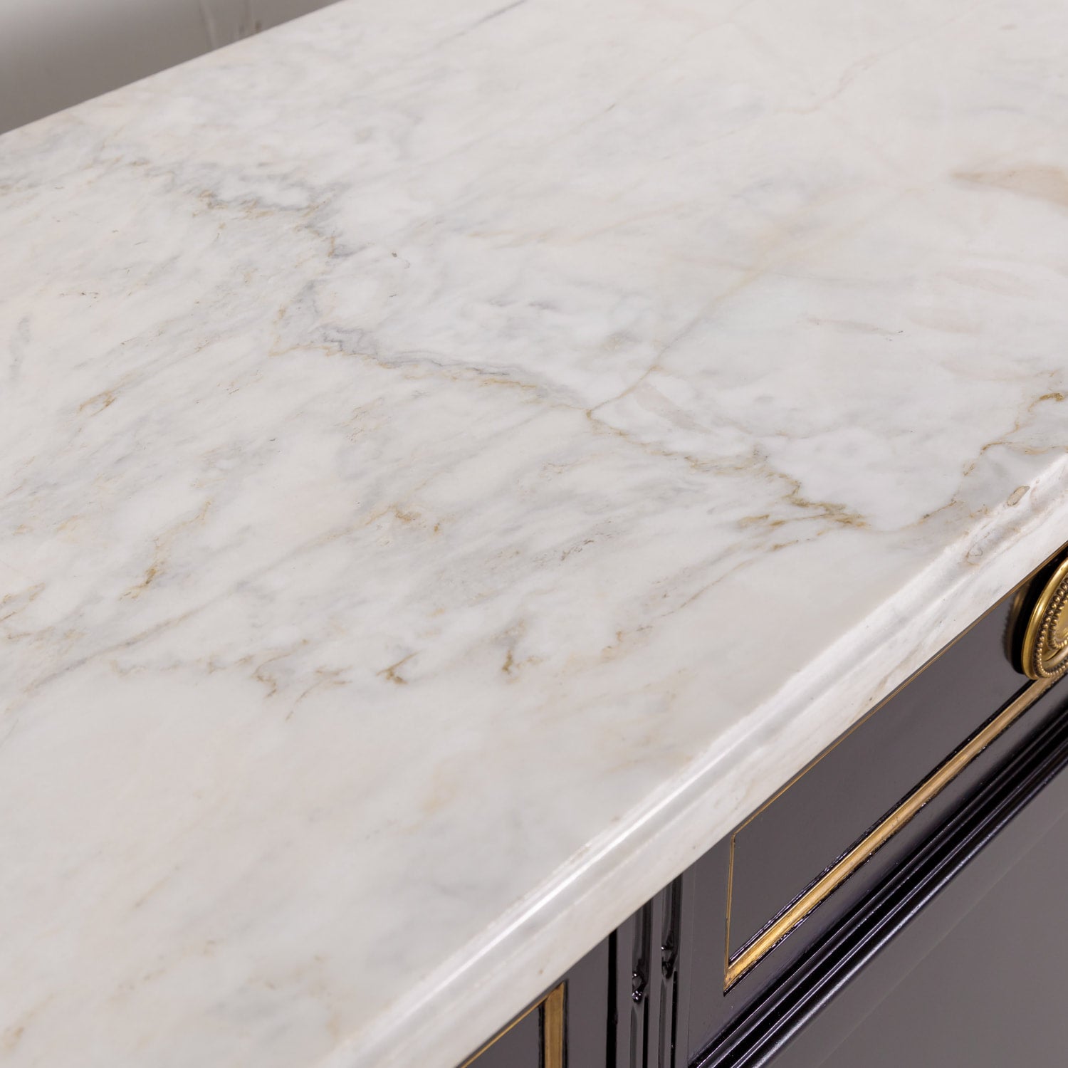 French Louis XVI Style Enfilade Buffet with Ebonized Finish