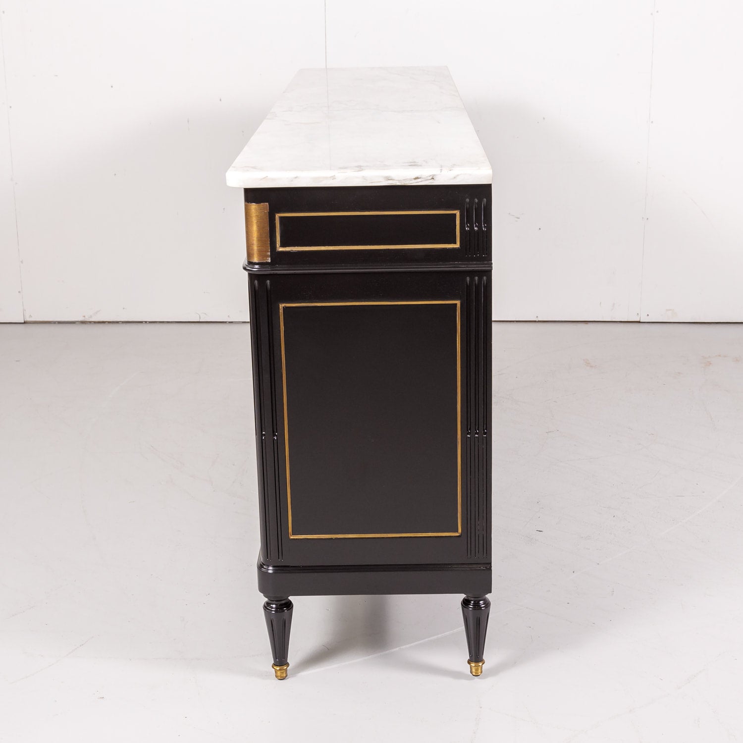 French Louis XVI Style Enfilade Buffet with Ebonized Finish