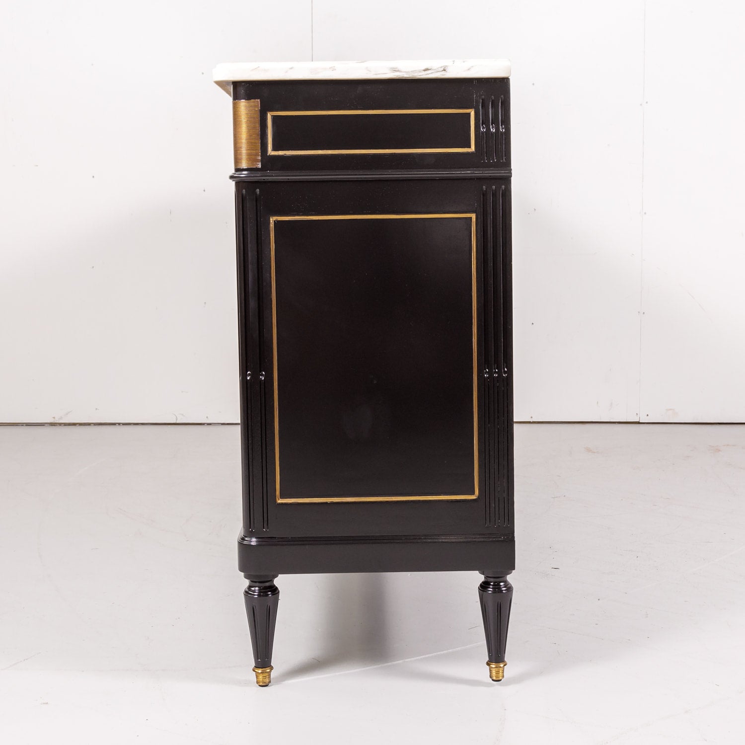 French Louis XVI Style Enfilade Buffet with Ebonized Finish
