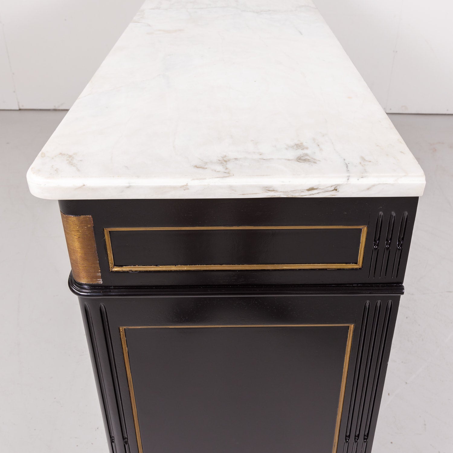 French Louis XVI Style Enfilade Buffet with Ebonized Finish
