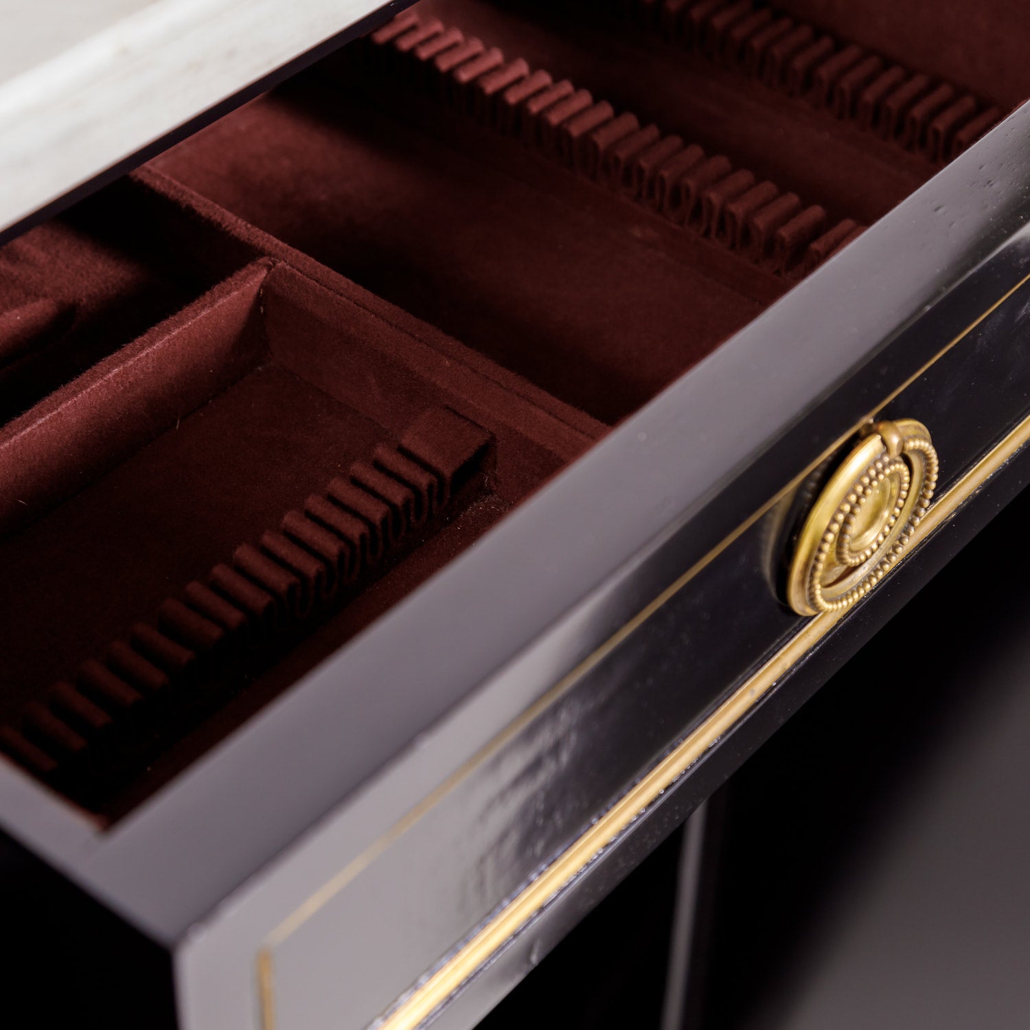 French Louis XVI Style Enfilade Buffet with Ebonized Finish