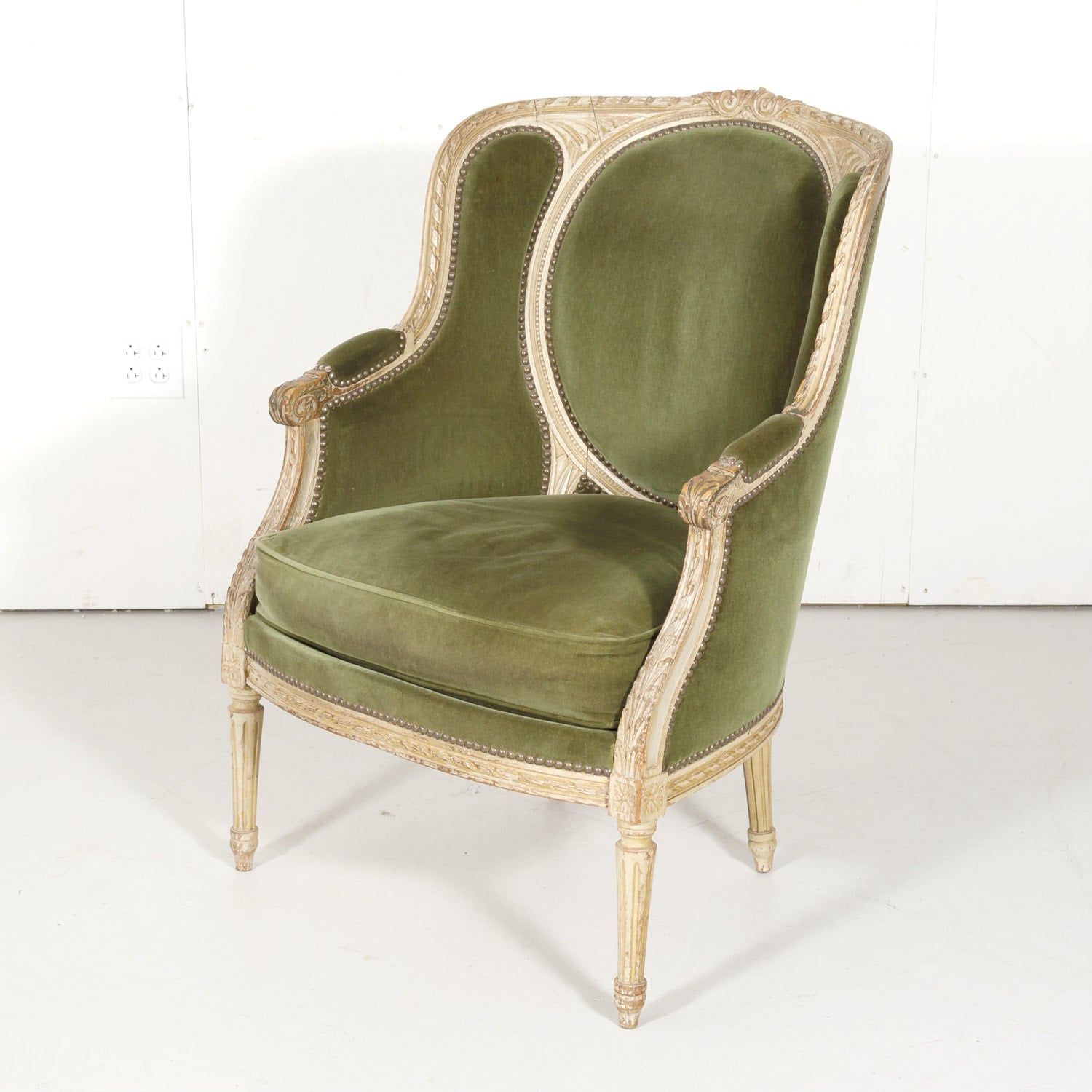 Early 19th Century Louis XVI Style Painted Bergère Armchair