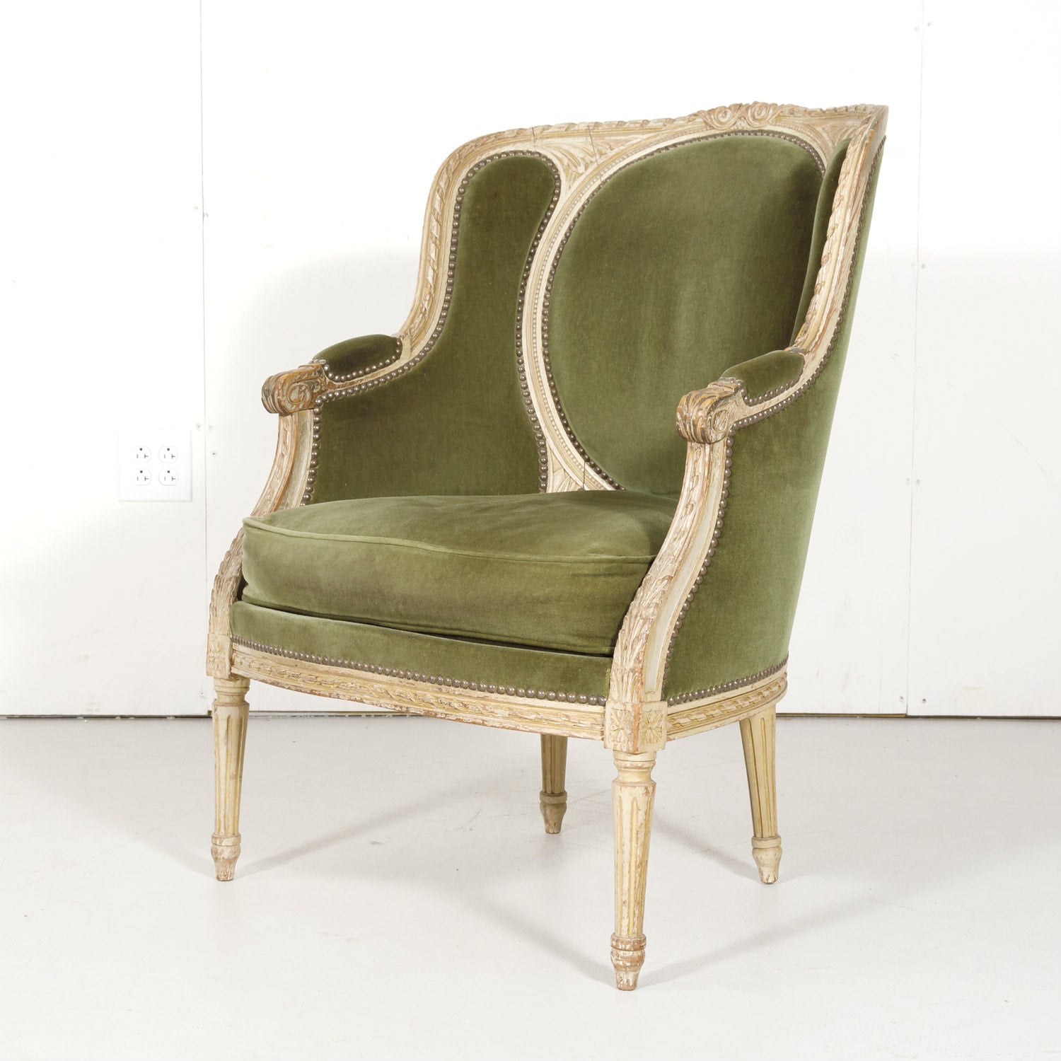Early 19th Century Louis XVI Style Painted Bergère Armchair