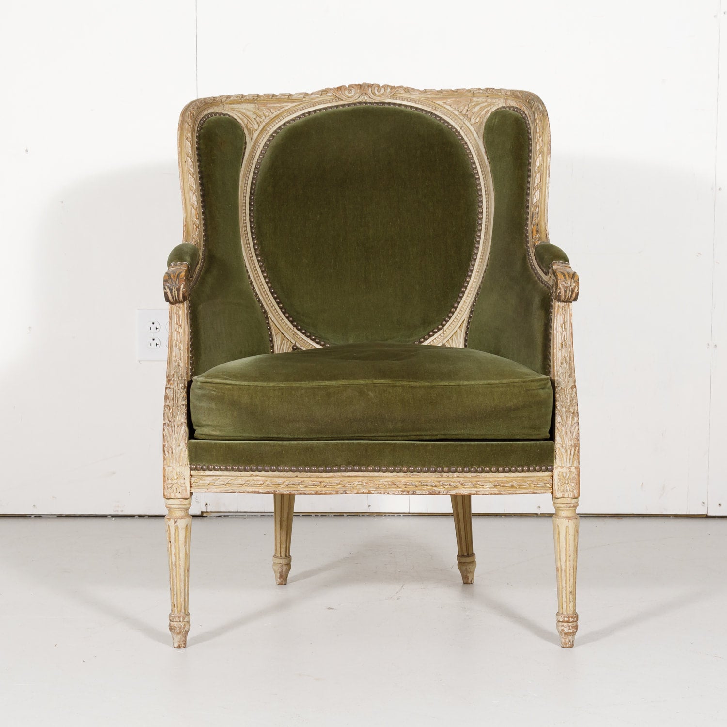 Early 19th Century Louis XVI Style Painted Bergère Armchair