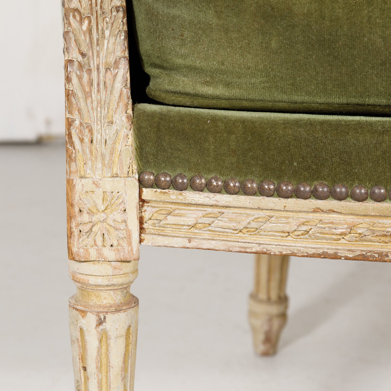Early 19th Century Louis XVI Style Painted Bergère Armchair
