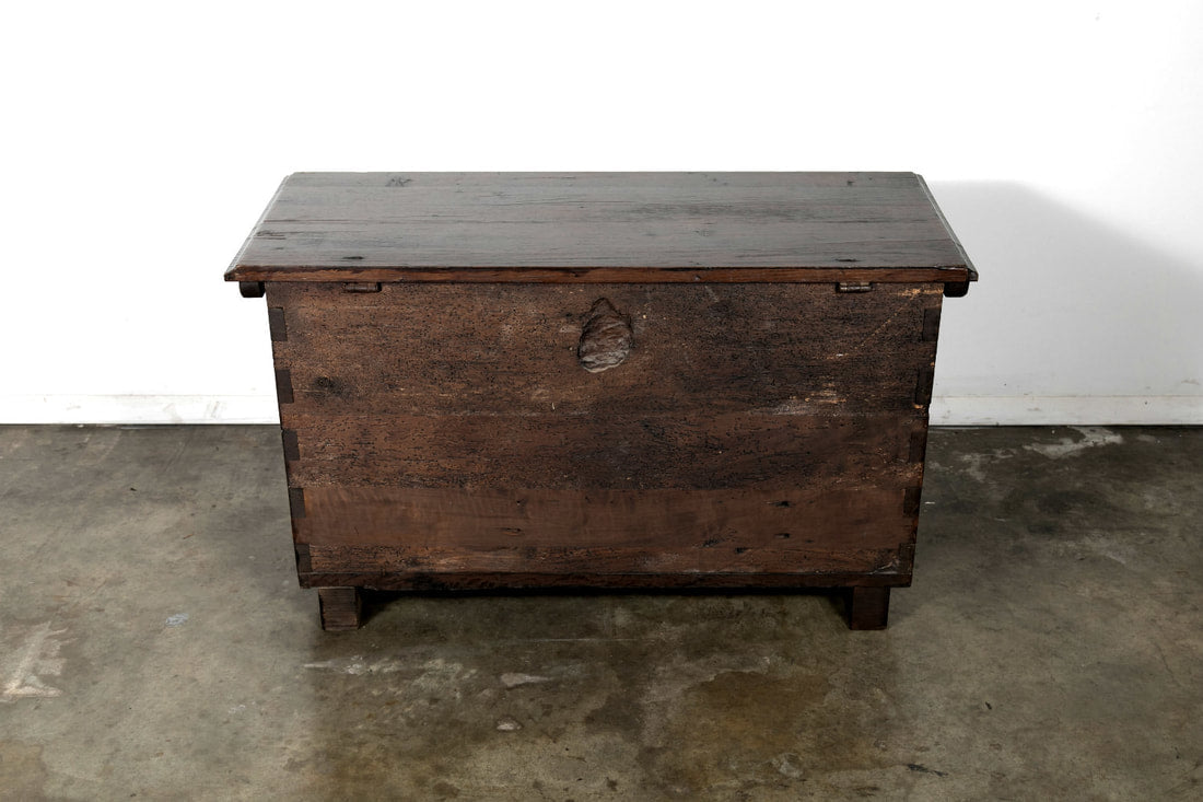 Early 18th Century Spanish Carved Oak Gothic Style Coffer or Chest