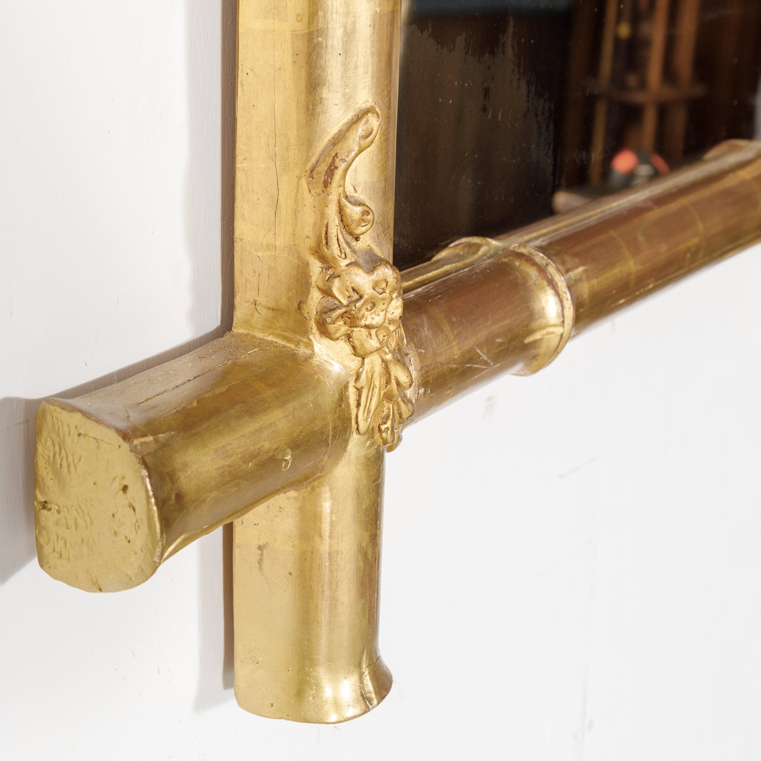 Mid-19th Century French Napoleon III Period Faux Bamboo Giltwood Mirror