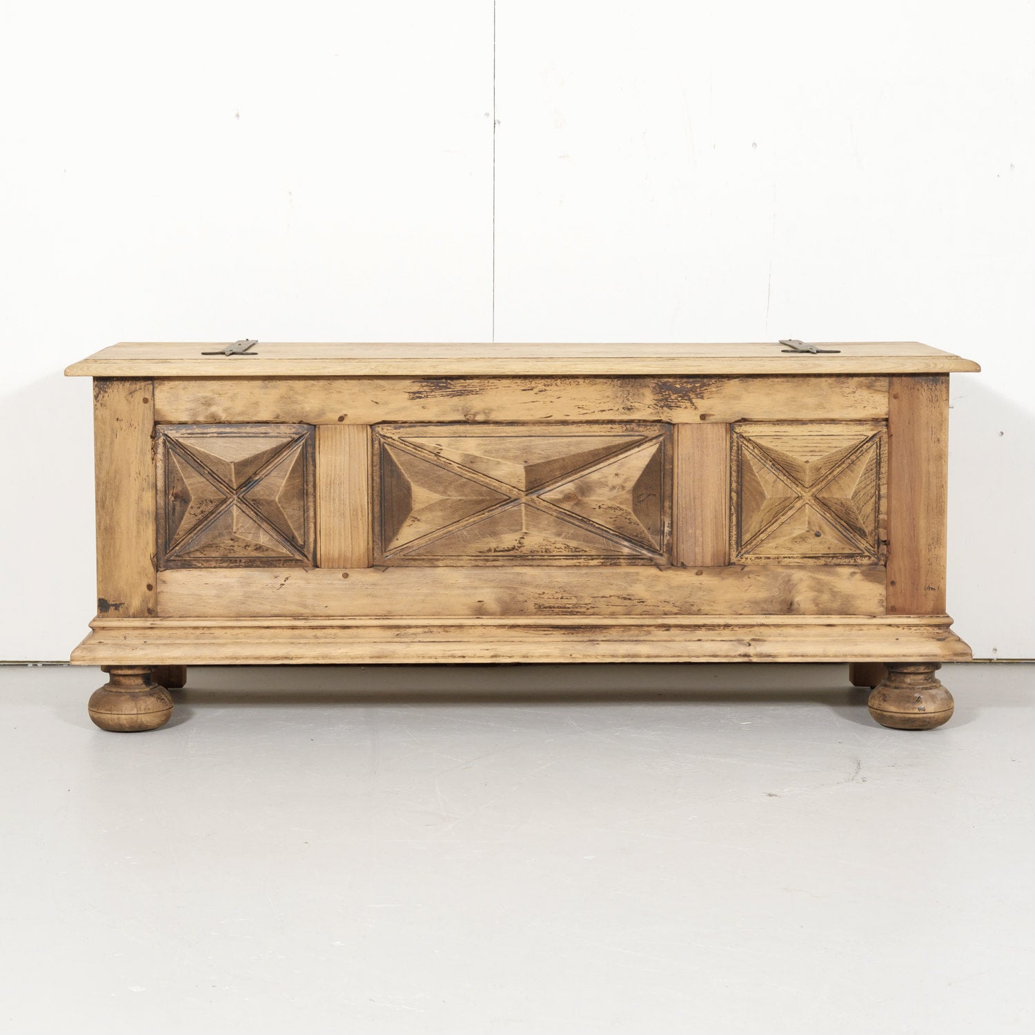 French Louis XIII Style Bleached Oak Coffer or Trunk