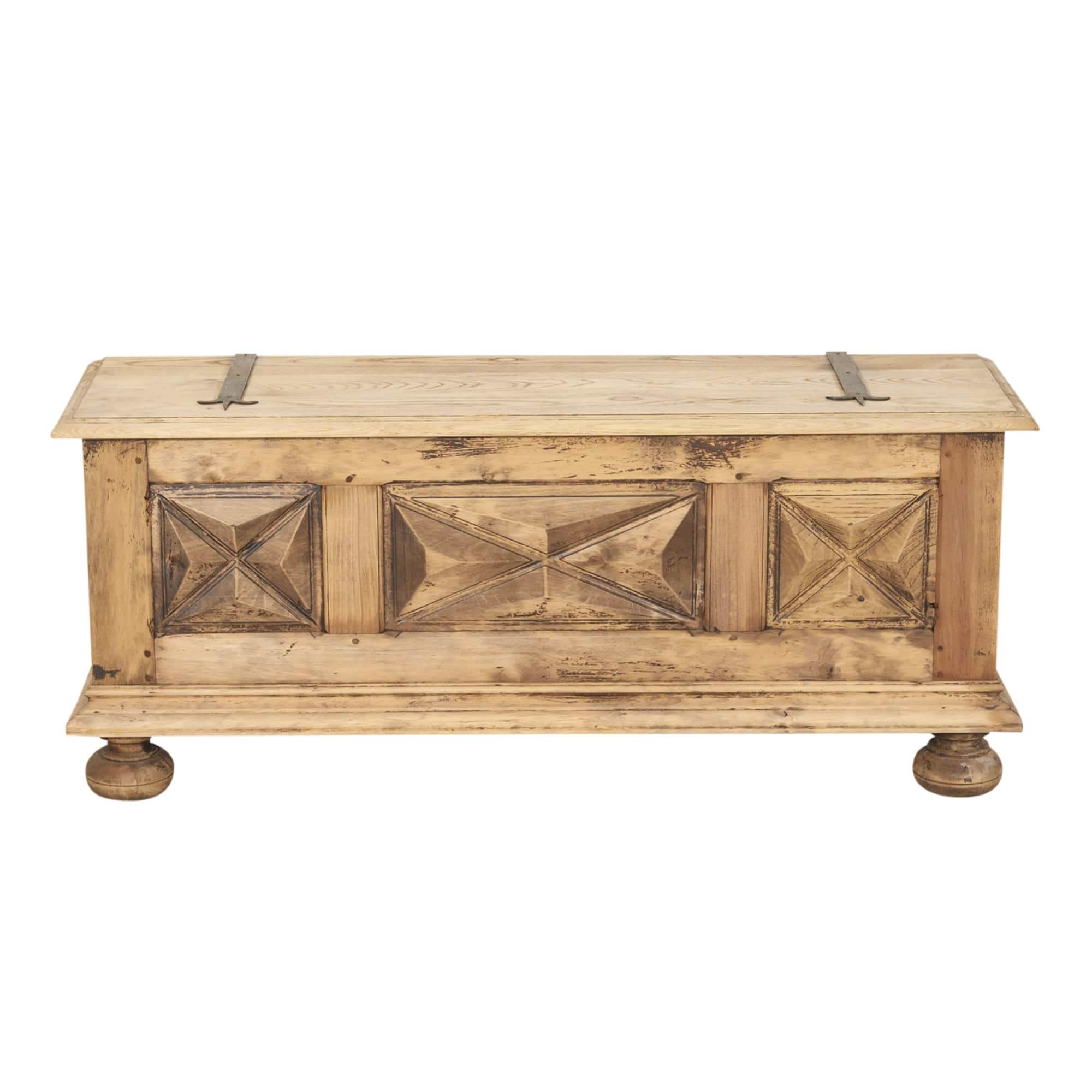 French Louis XIII Style Bleached Oak Coffer or Trunk