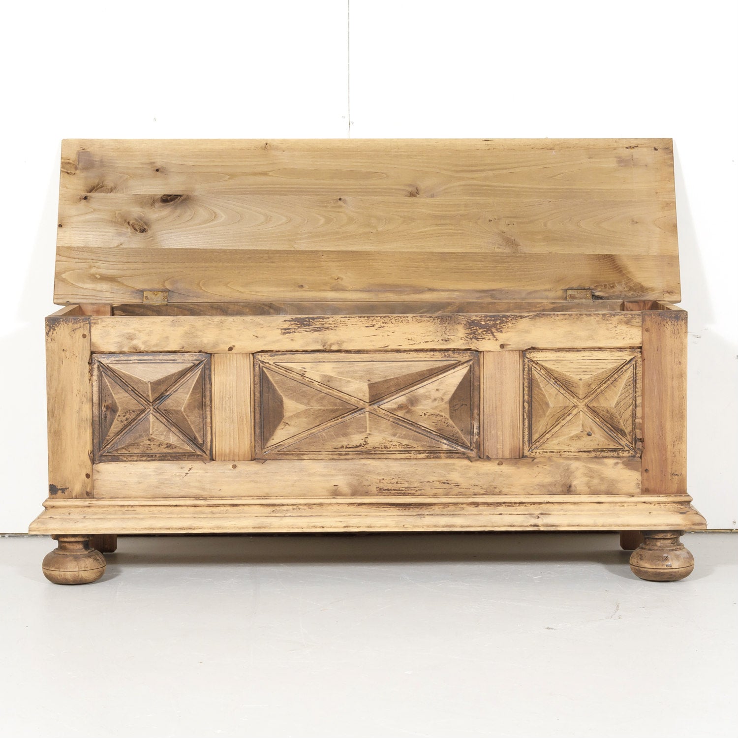 French Louis XIII Style Bleached Oak Coffer or Trunk