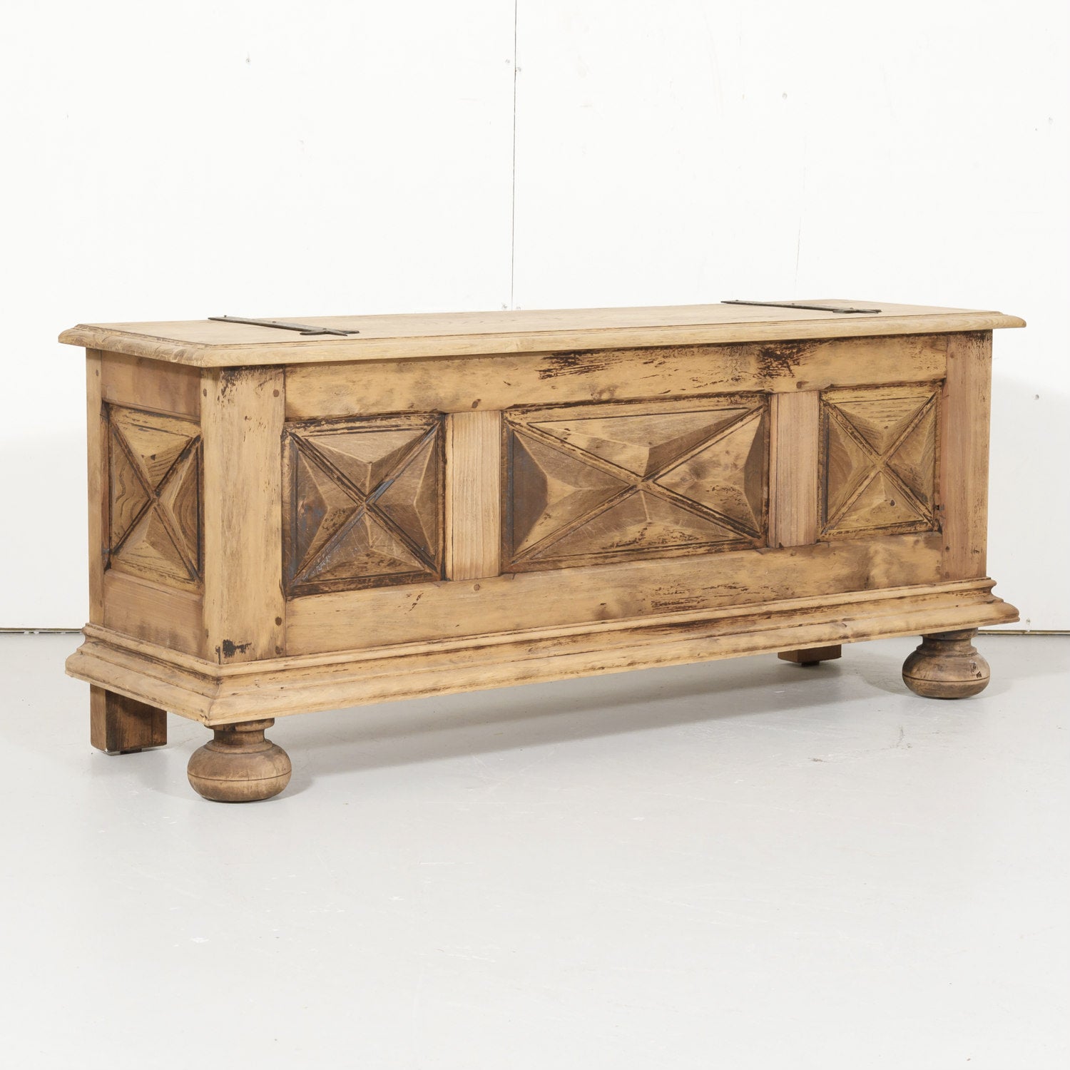 French Louis XIII Style Bleached Oak Coffer or Trunk