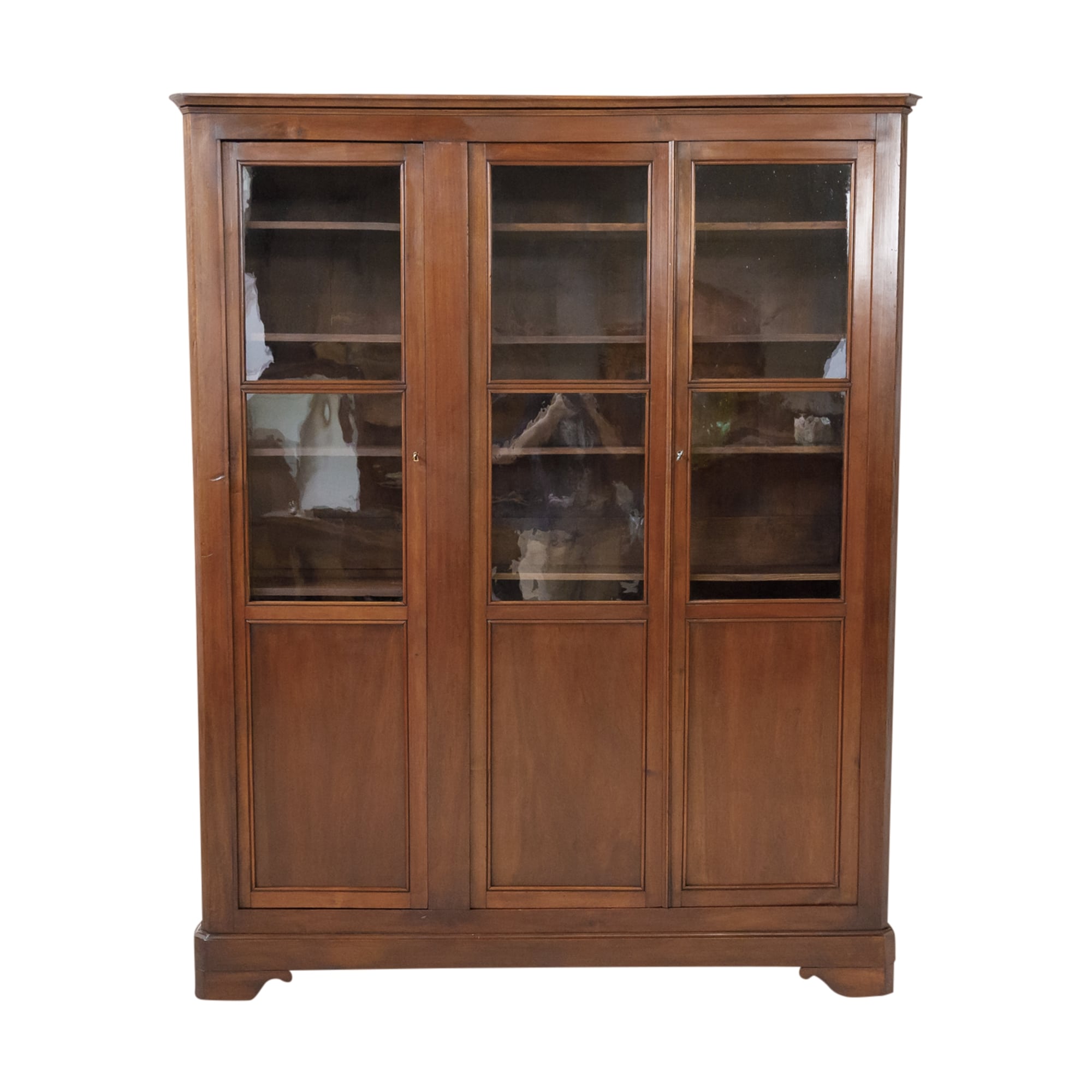 19th Century French Louis Philippe Style Walnut Bibliotheque or Bookcase