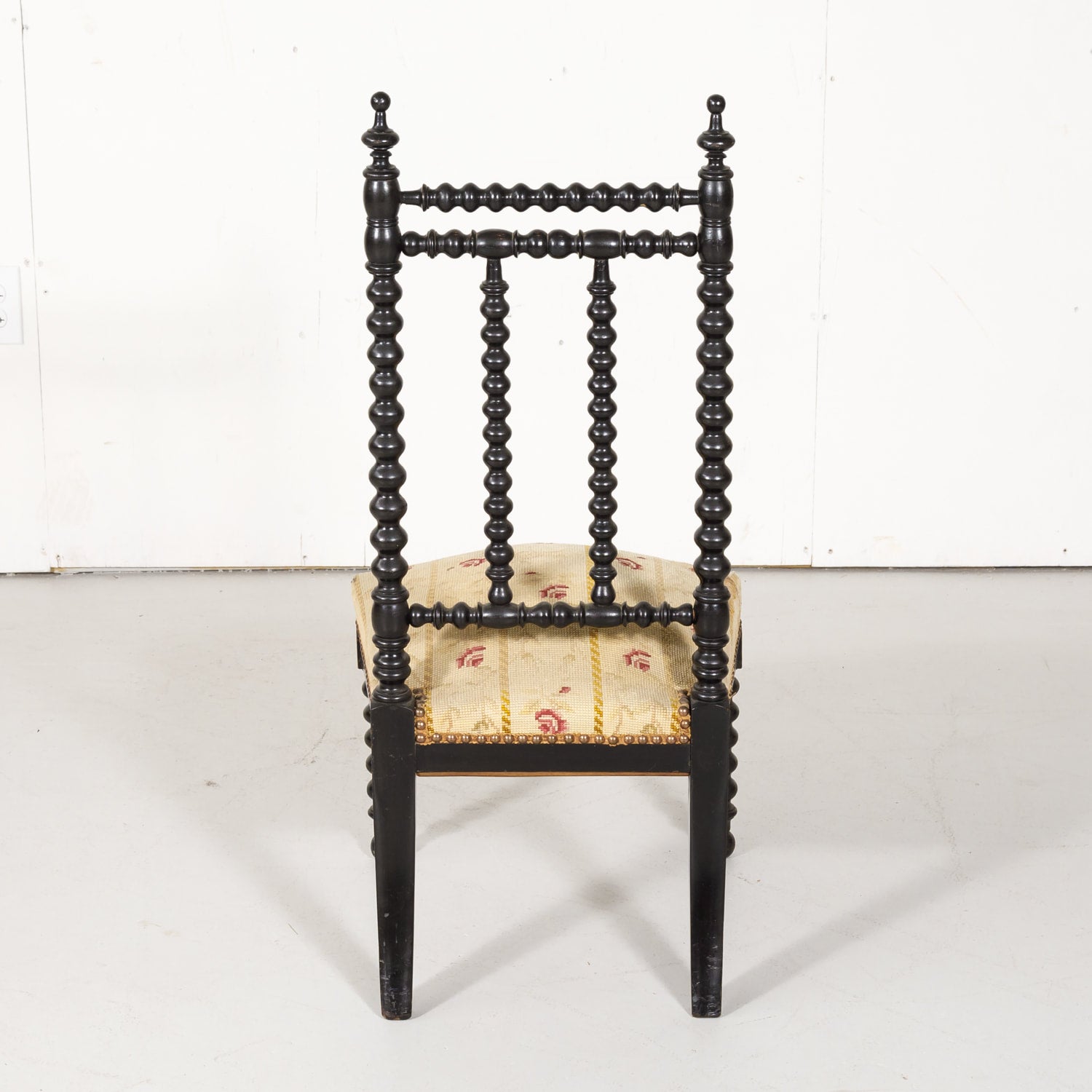 19th Century French Napoleon III Ebonized Bobbin Nursing Chair