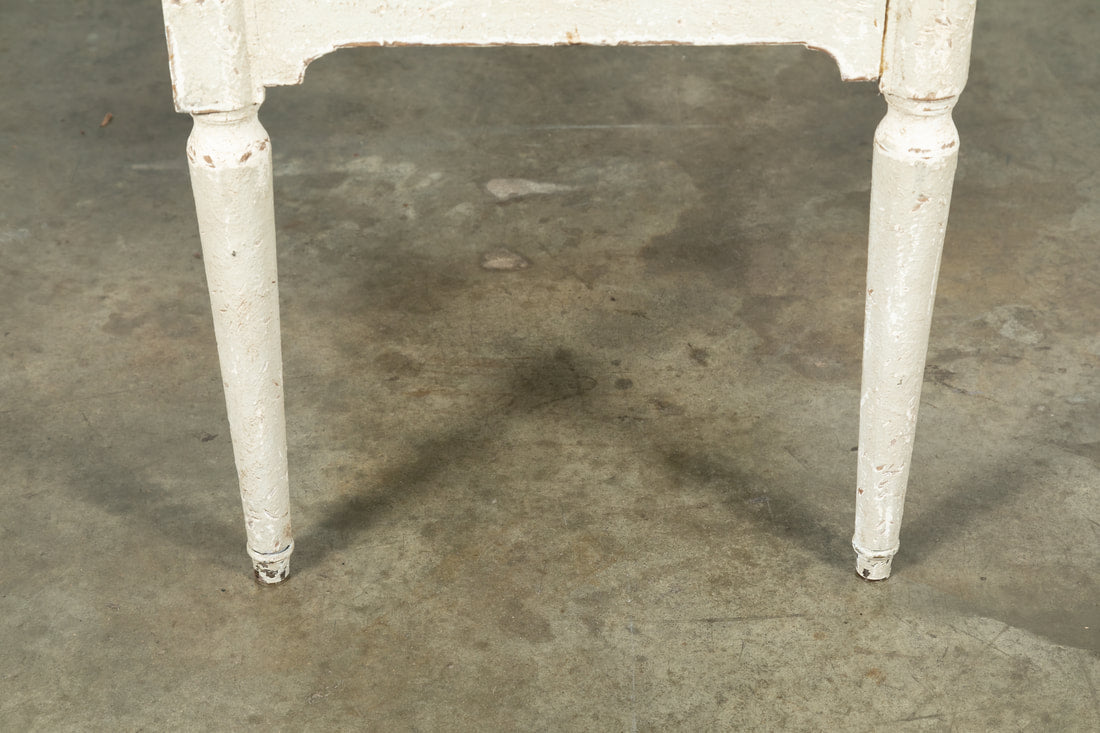 19th Century French Louis XVI Style Painted Petite Commode with Faux Marble Top 