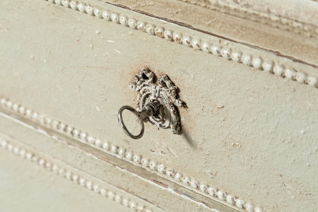 19th Century French Louis XVI Style Painted Petite Commode with Faux Marble Top 