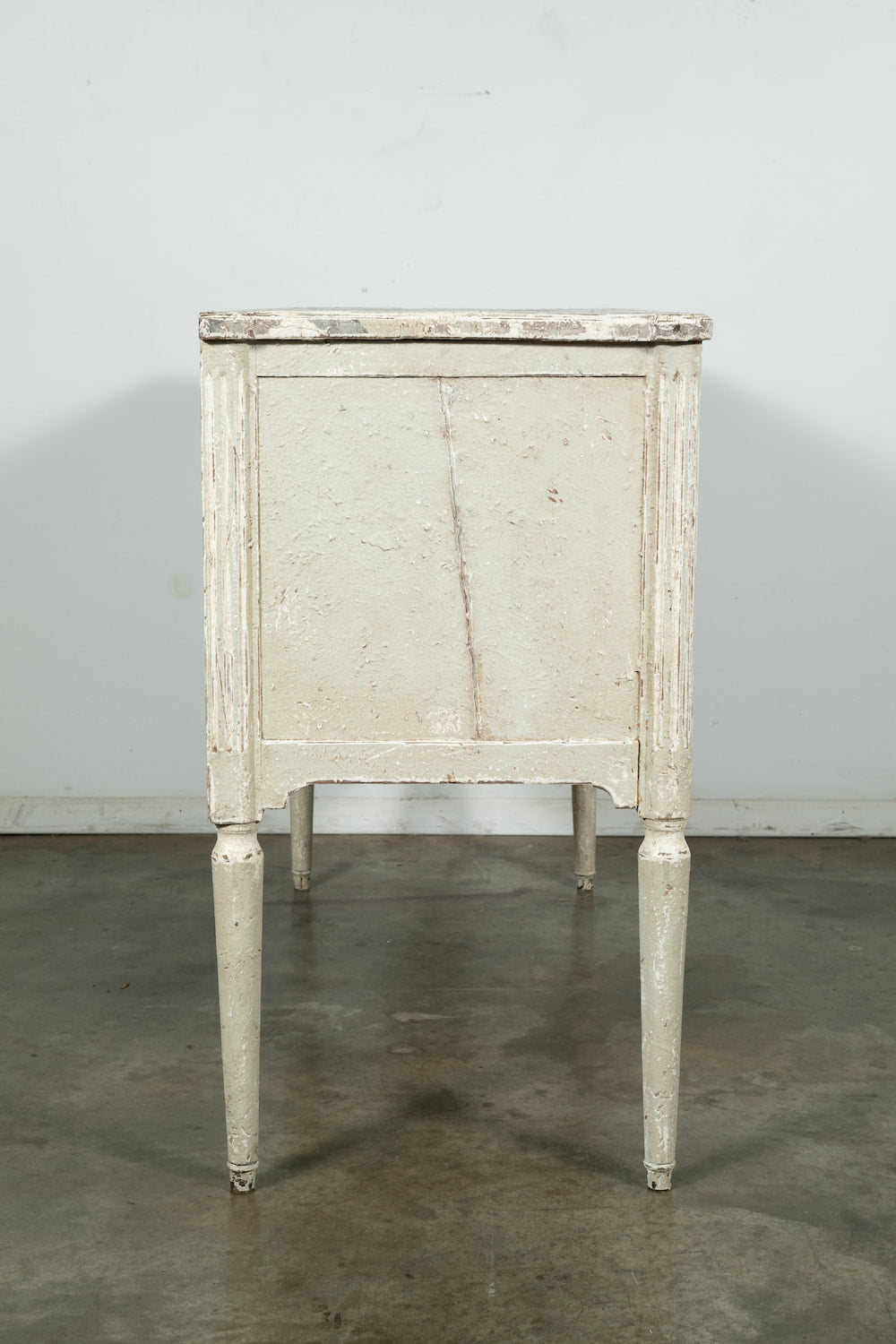 19th Century French Louis XVI Style Painted Petite Commode with Faux Marble Top 
