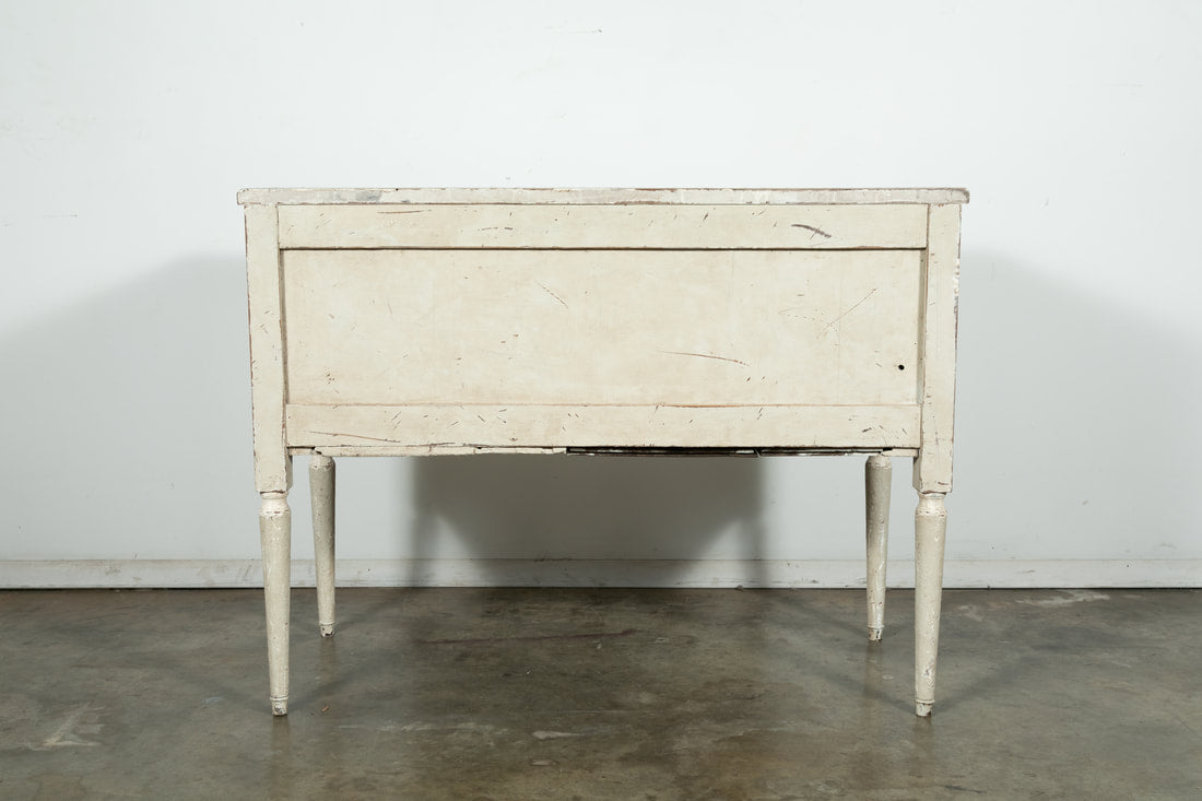 19th Century French Louis XVI Style Painted Petite Commode with Faux Marble Top 