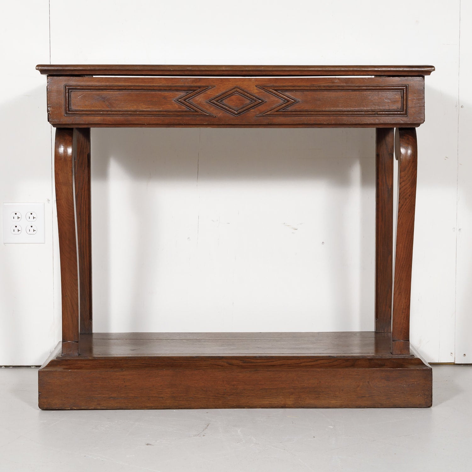 20th Century French Art Deco Period Oak Wall Console