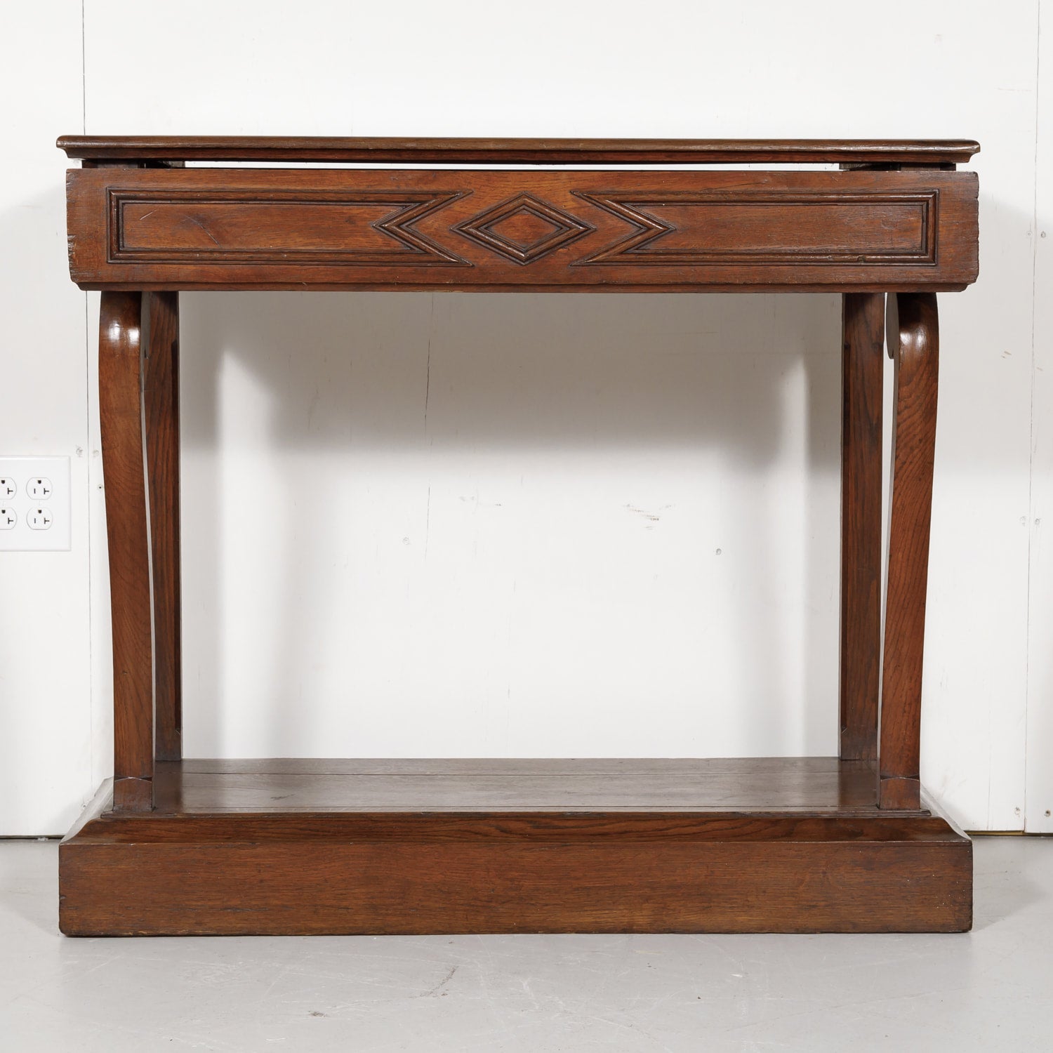 20th Century French Art Deco Period Oak Wall Console