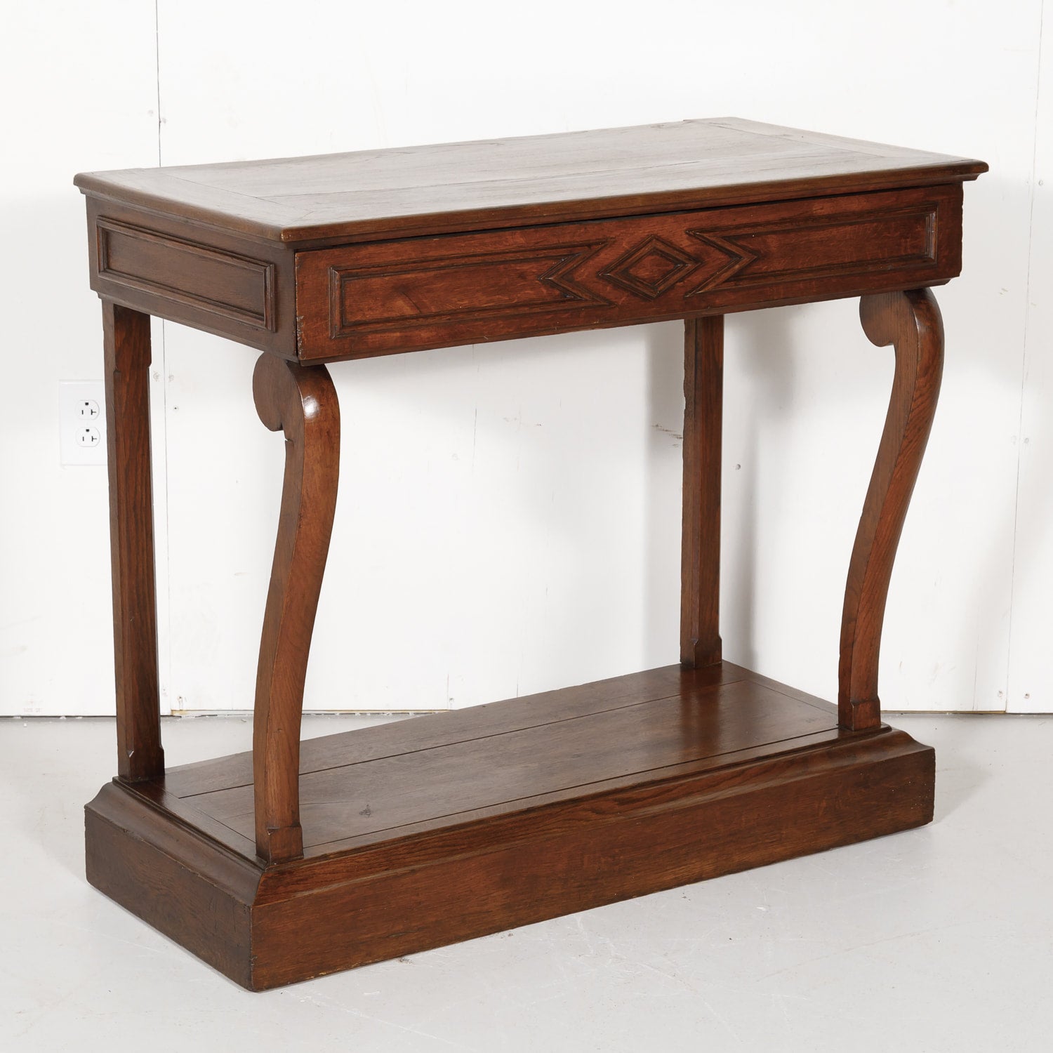 20th Century French Art Deco Period Oak Wall Console