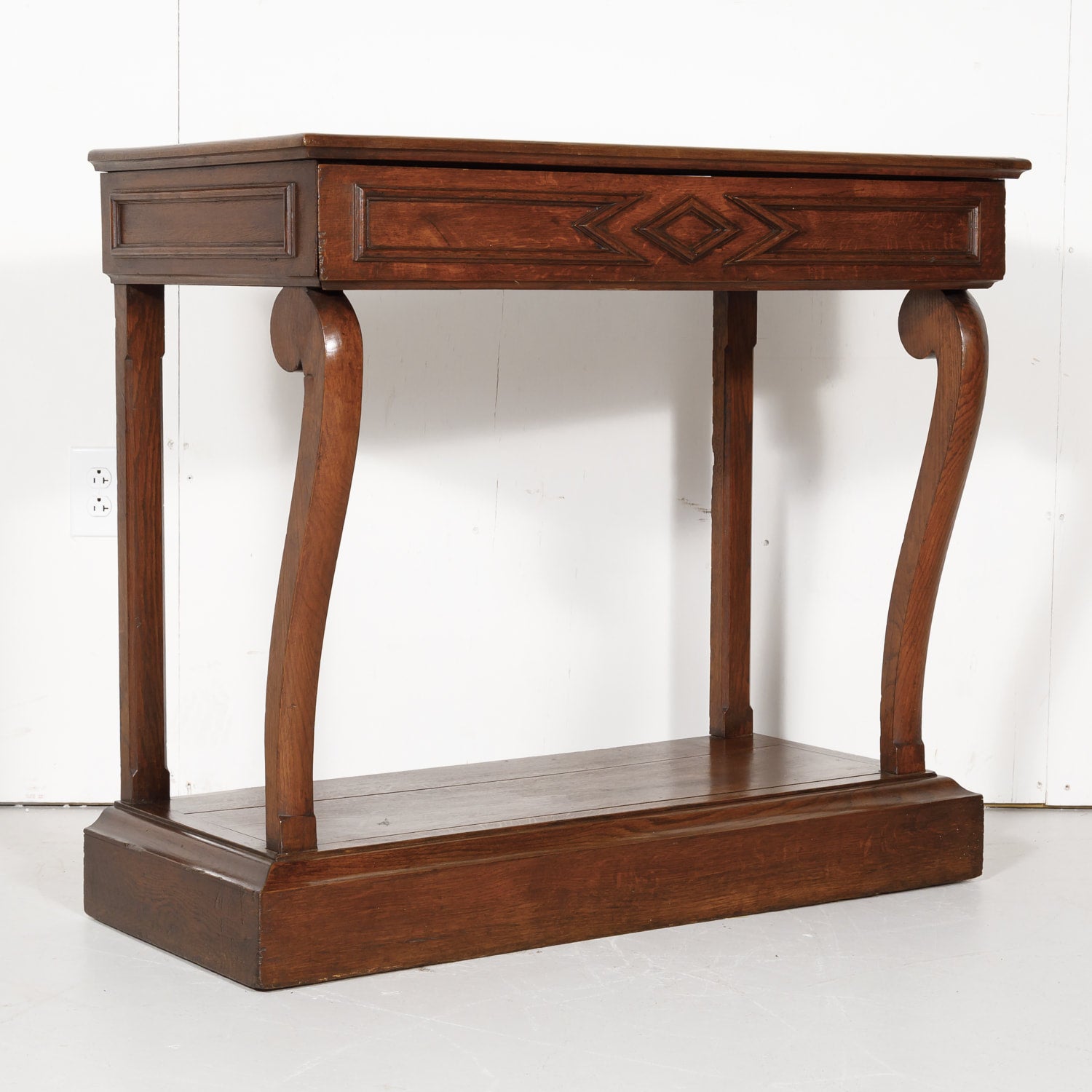 20th Century French Art Deco Period Oak Wall Console