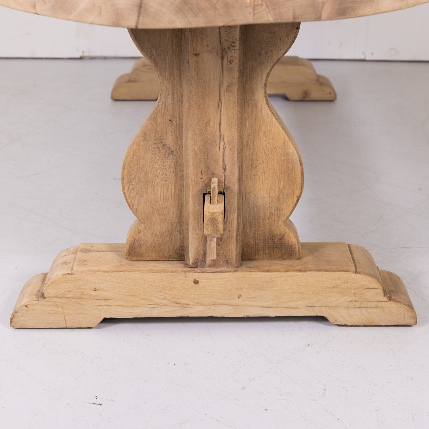 19th Century French Bleached Oak Normandy Monastery Trestle Table