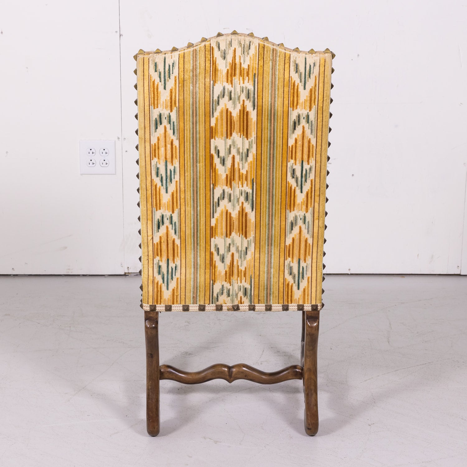 Set of 12 Antique French Louis XIII Style Os de Mouton Walnut Side Chairs