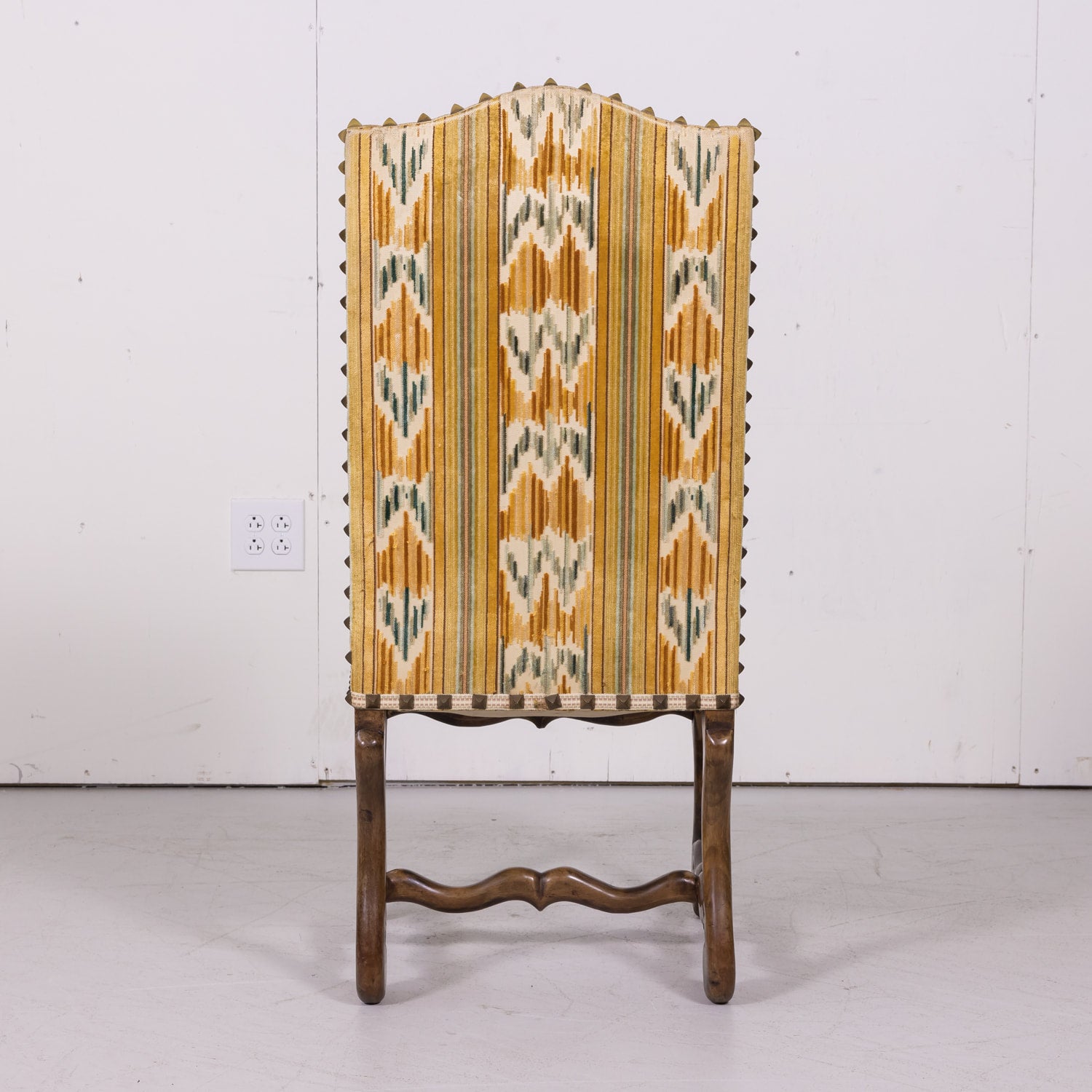 Set of 12 Antique French Louis XIII Style Os de Mouton Walnut Side Chairs