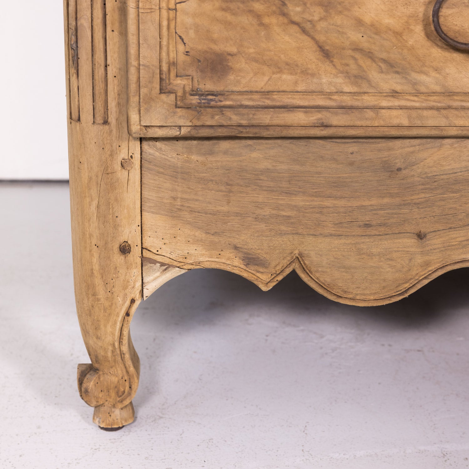 18th Century Bleached French Louis XV-Louis XVI Transition Period Armoire