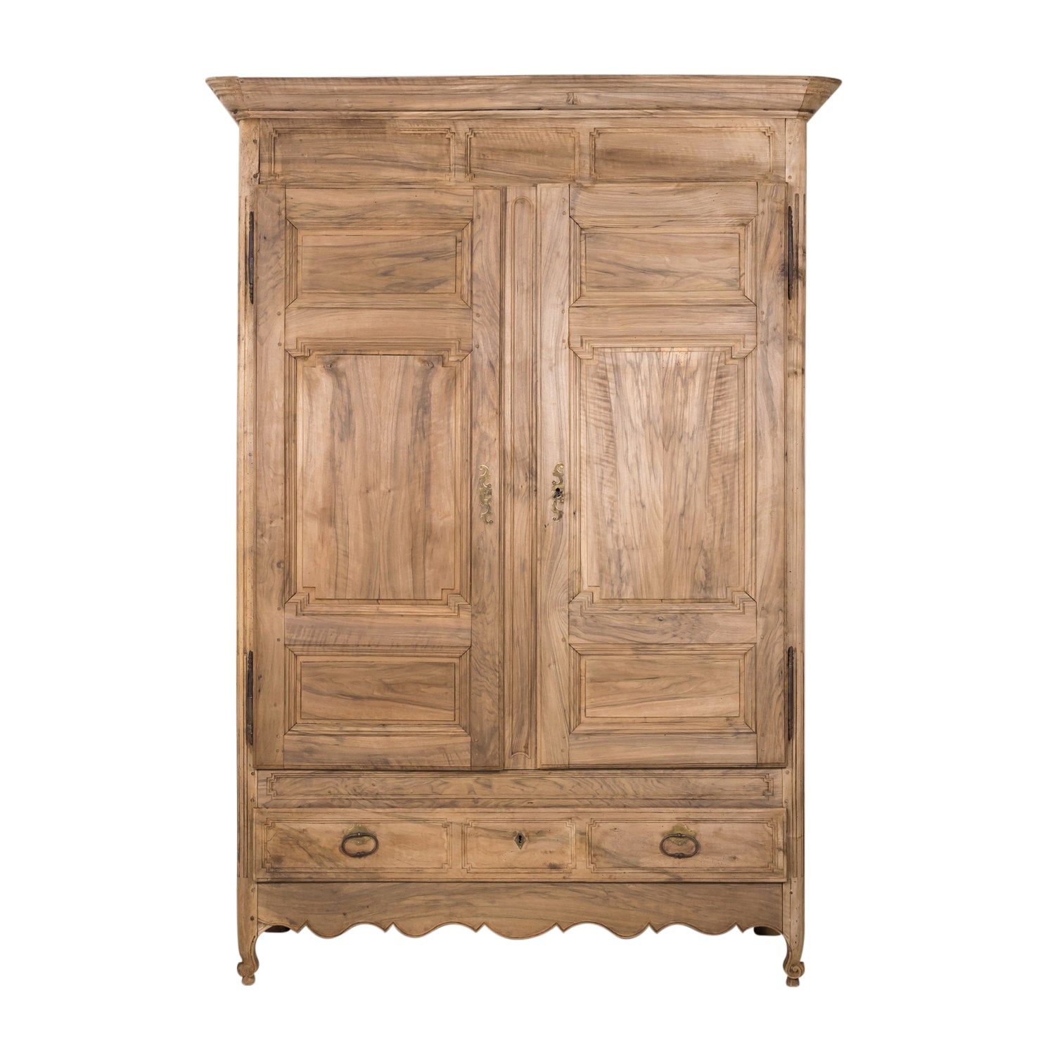 18th Century Bleached French Louis XV-Louis XVI Transition Period Armoire