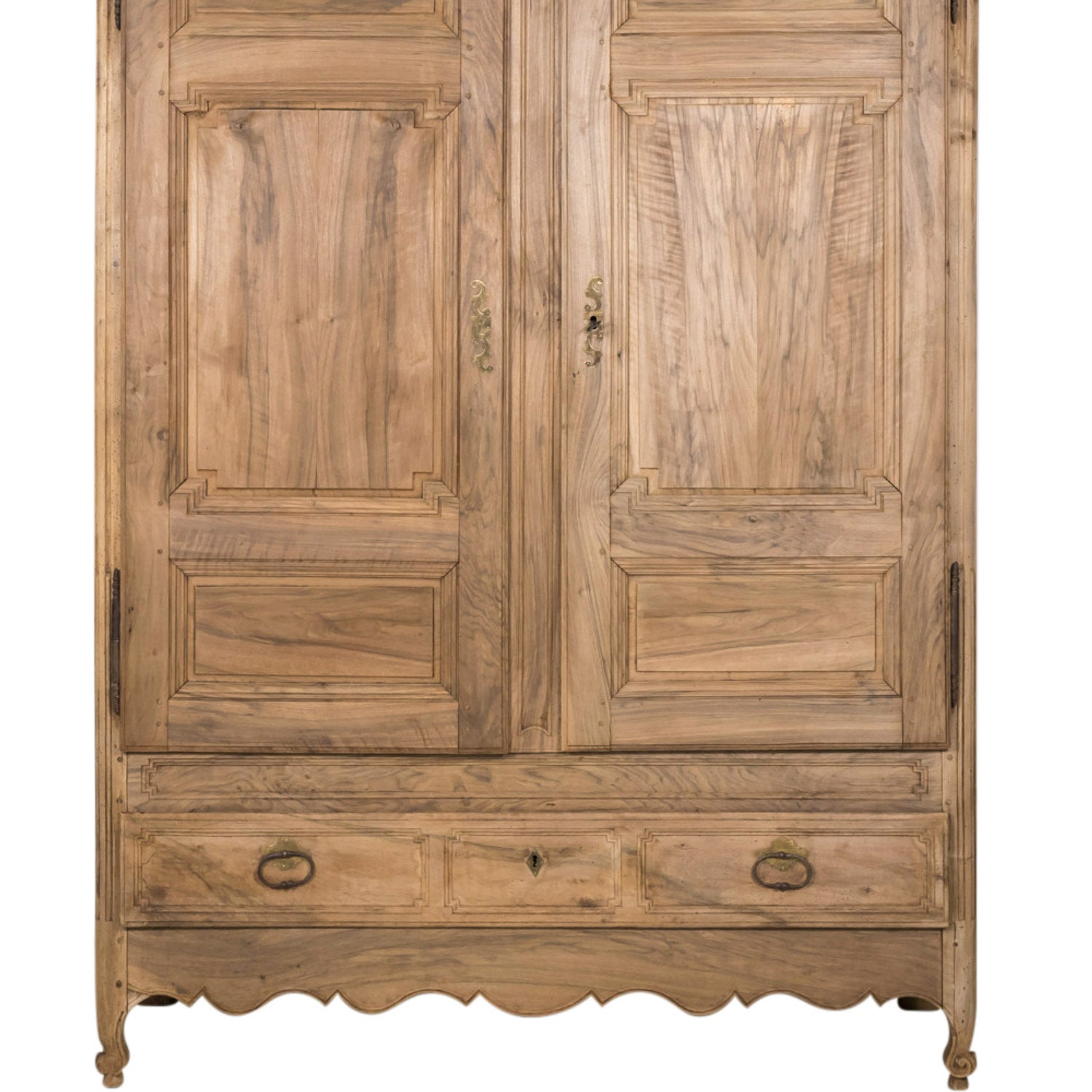 18th Century Bleached French Louis XV-Louis XVI Transition Period Armoire