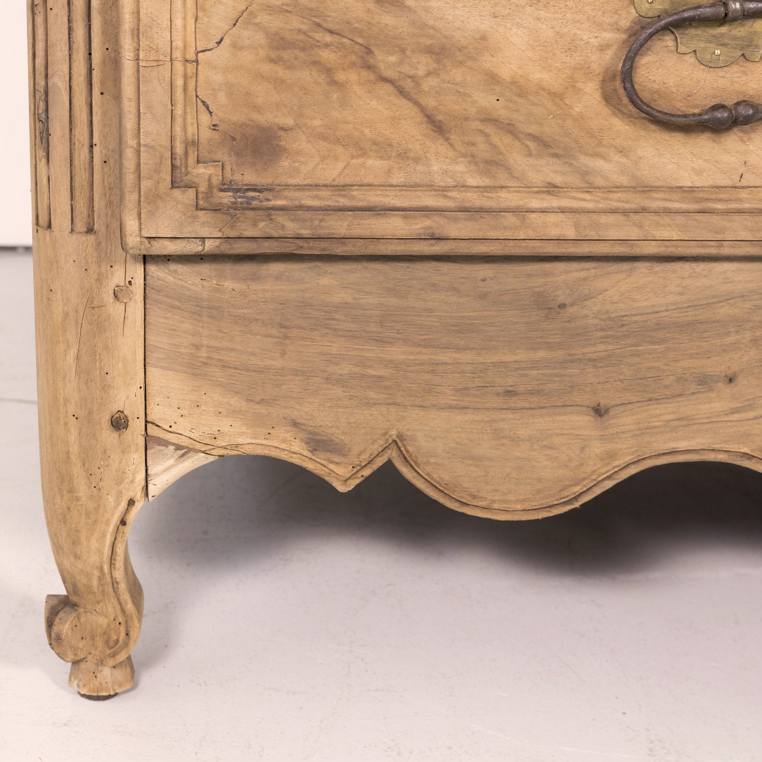 18th Century Bleached French Louis XV-Louis XVI Transition Period Armoire