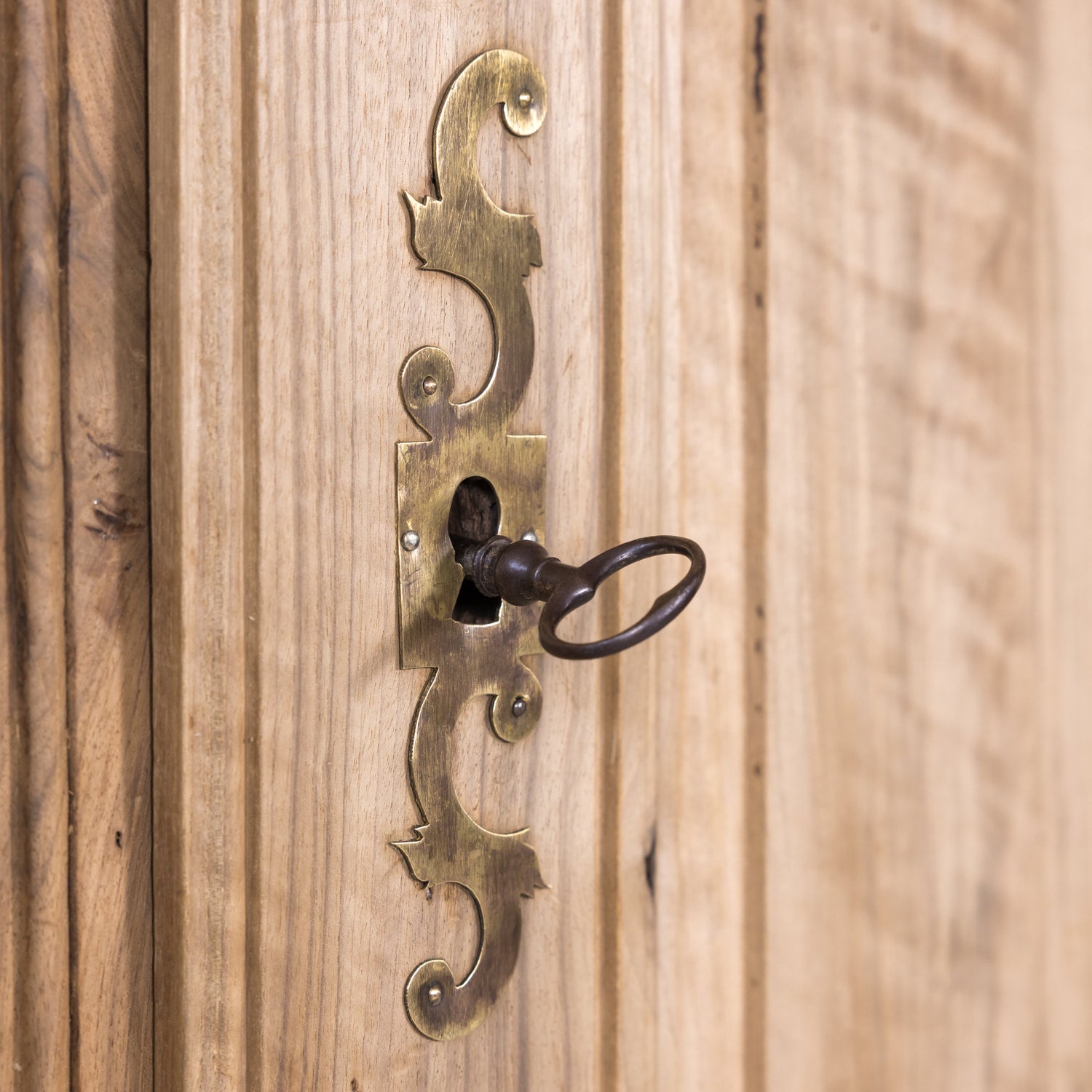 18th Century Bleached French Louis XV-Louis XVI Transition Period Armoire