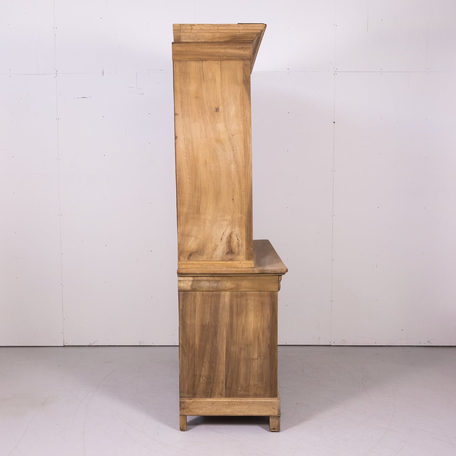 19th Century Louis Philippe Period Bleached Walnut Buffet à Deux Corps