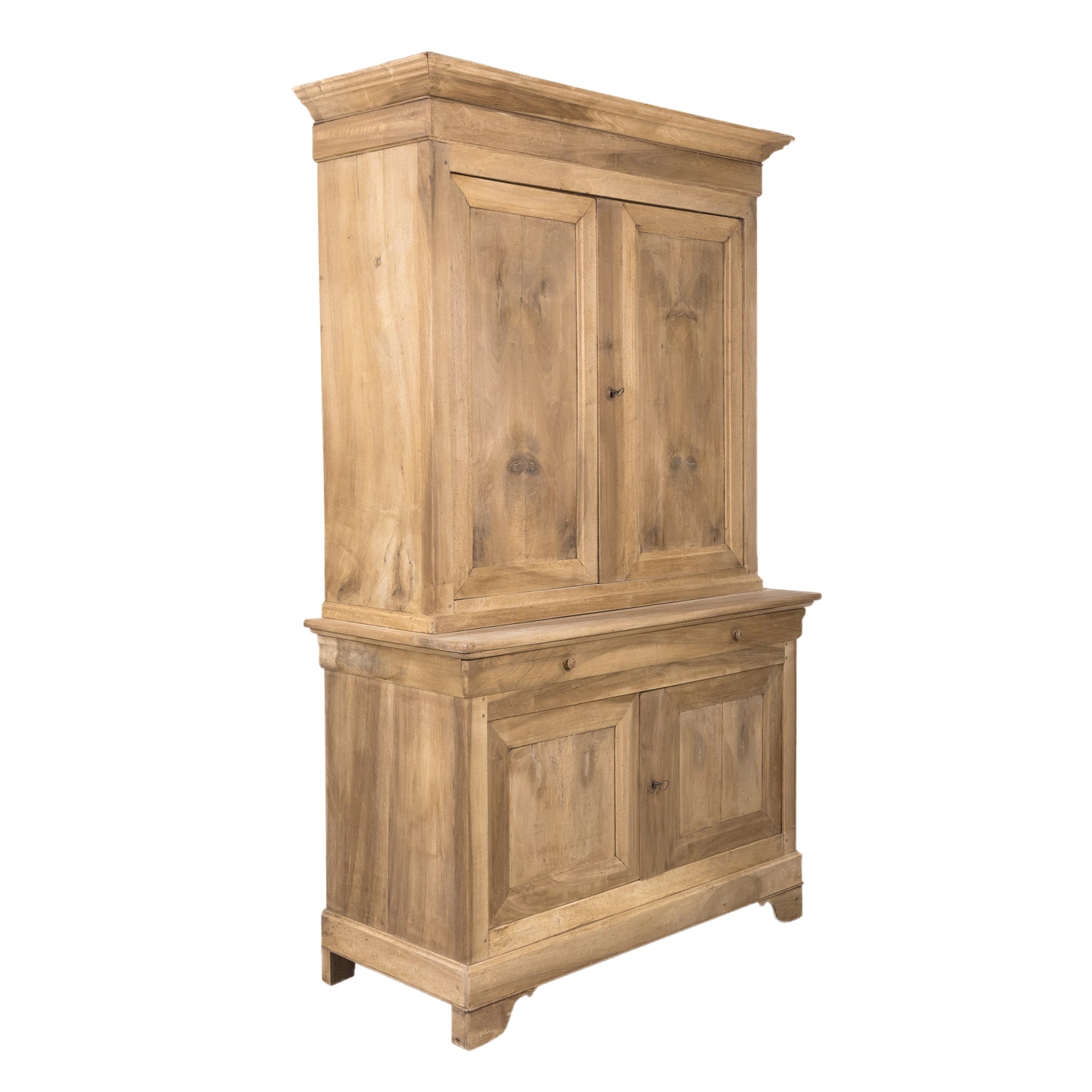 19th Century Louis Philippe Period Bleached Walnut Buffet à Deux Corps