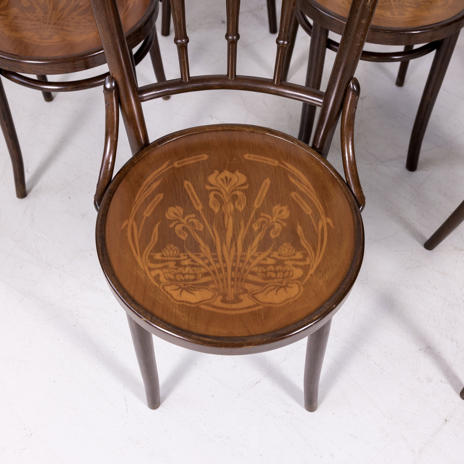 Set of 8 Classic Bentwood Cafe Chairs by Mundus and  J. & J. Kohn