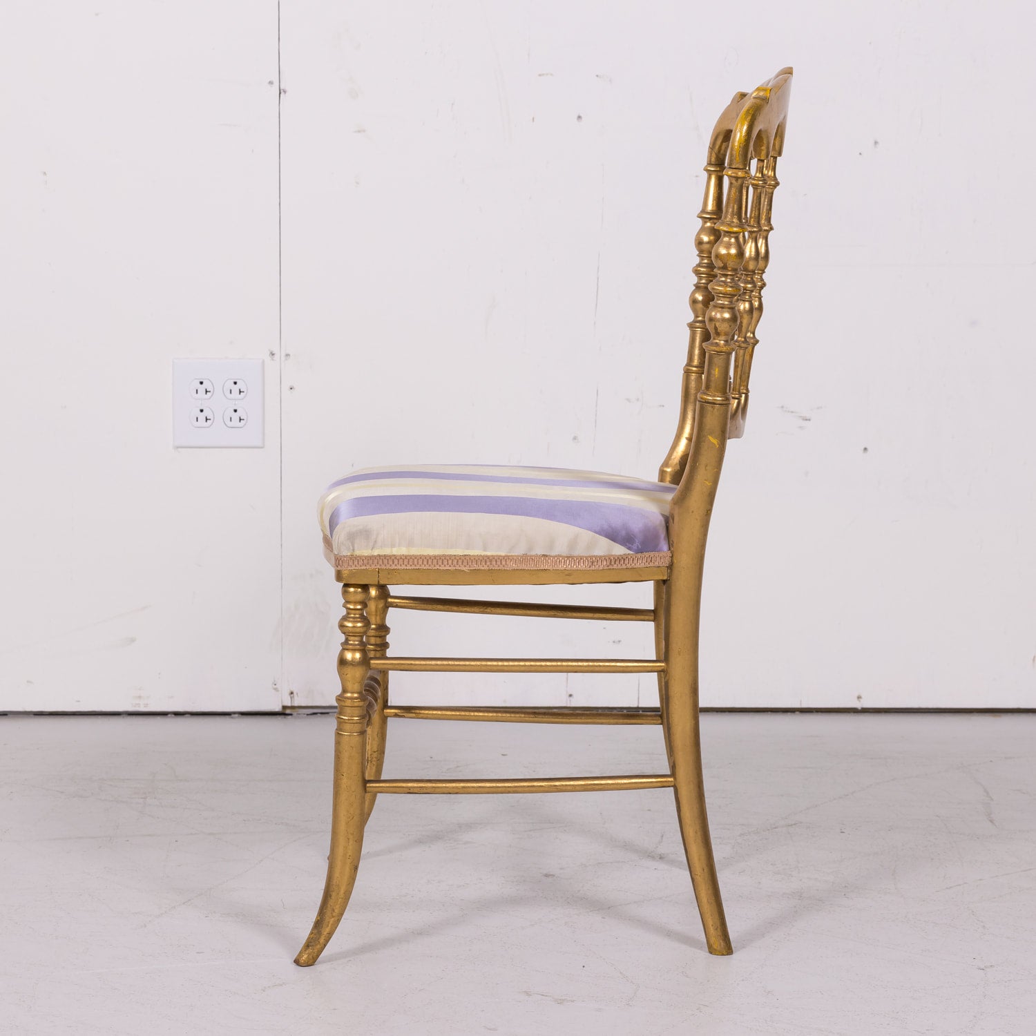 Pair of Antique Napoleon III Style Parisian Giltwood Opera Chairs
