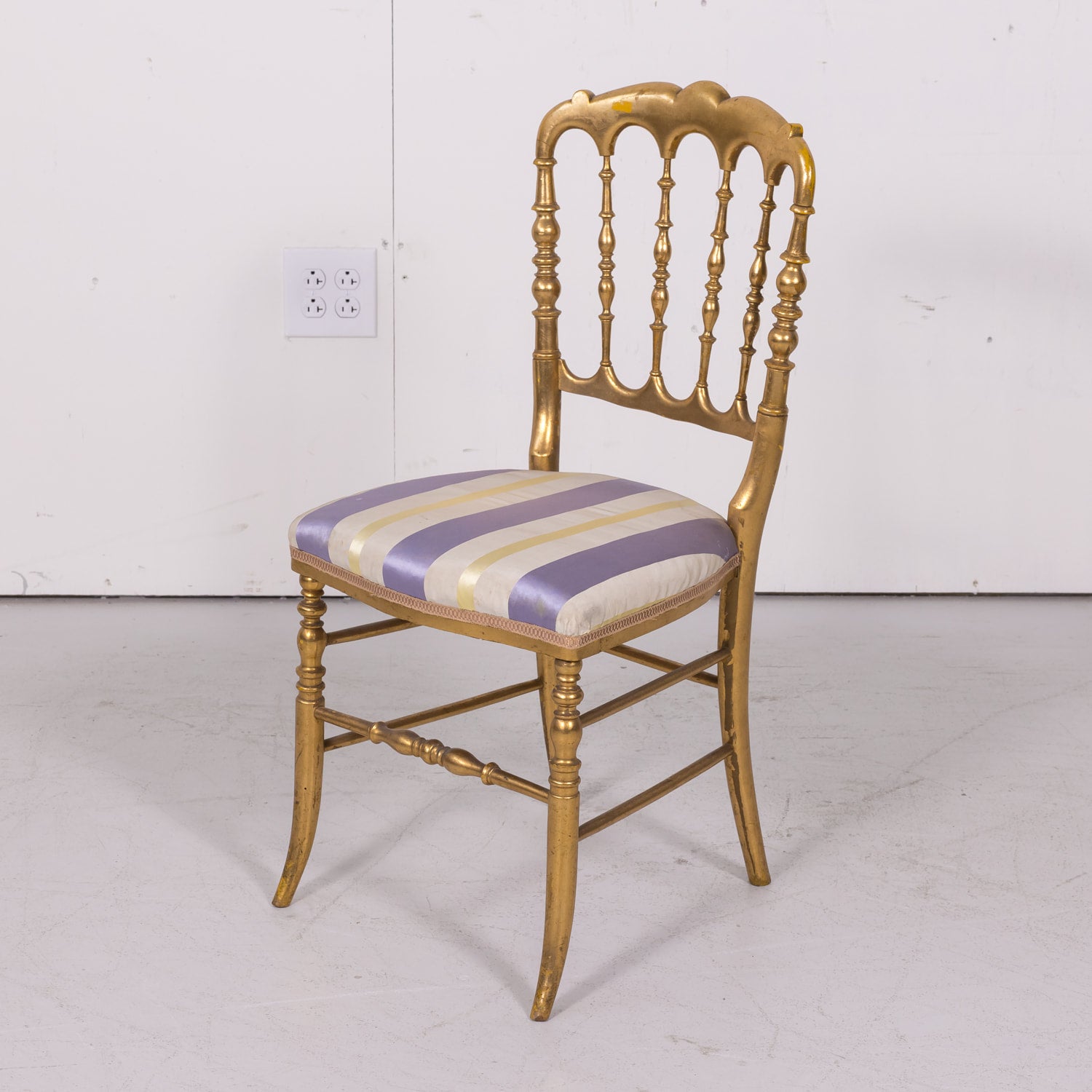 Pair of Antique Napoleon III Style Parisian Giltwood Opera Chairs