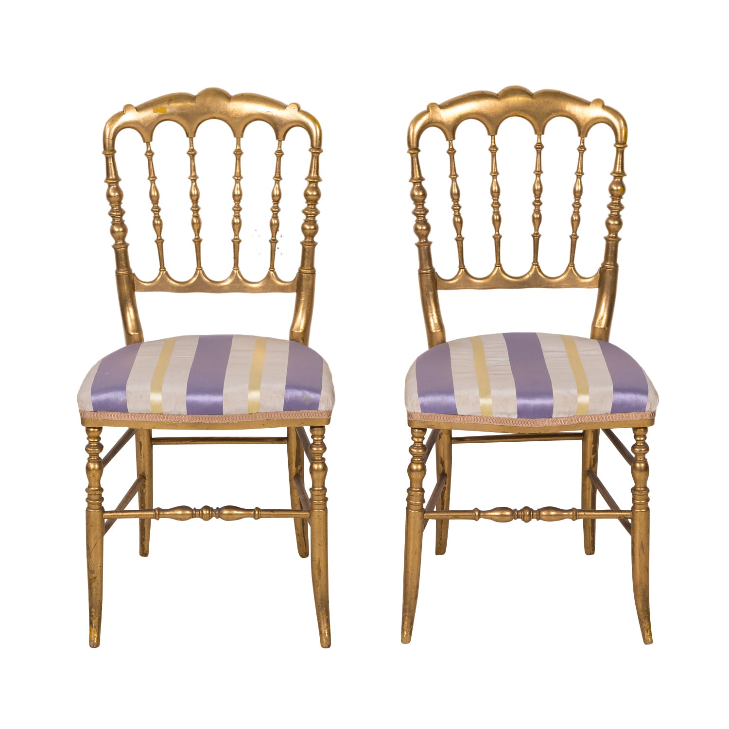 Pair of Antique Napoleon III Style Parisian Giltwood Opera Chairs