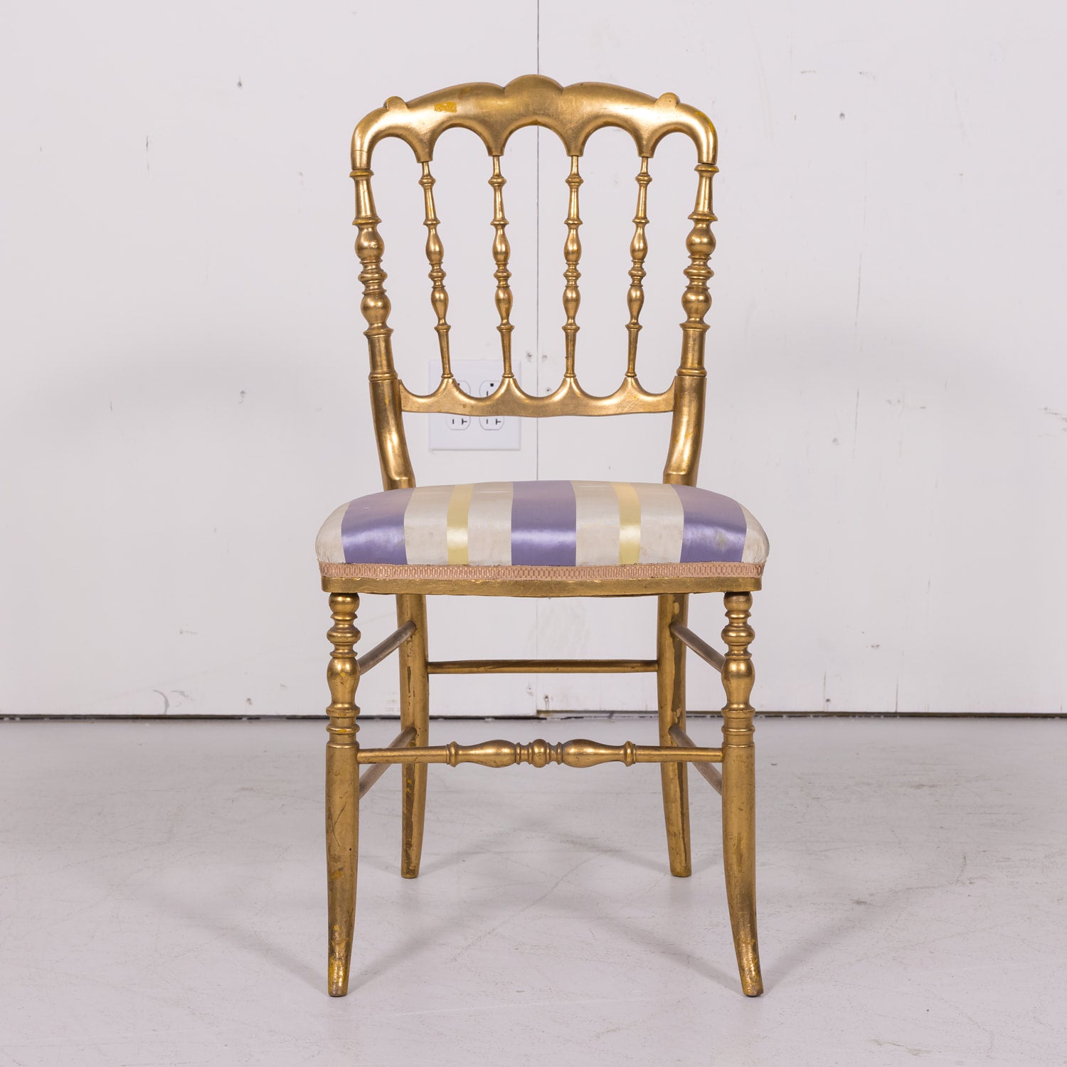 Pair of Antique Napoleon III Style Parisian Giltwood Opera Chairs