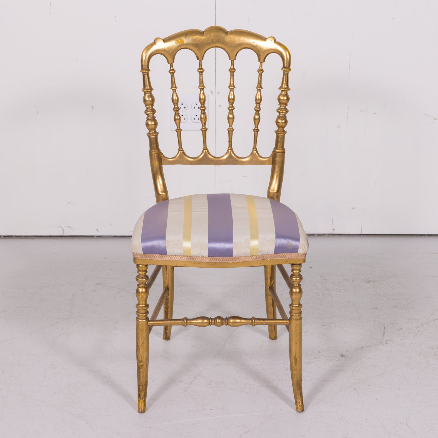 Pair of Antique Napoleon III Style Parisian Giltwood Opera Chairs