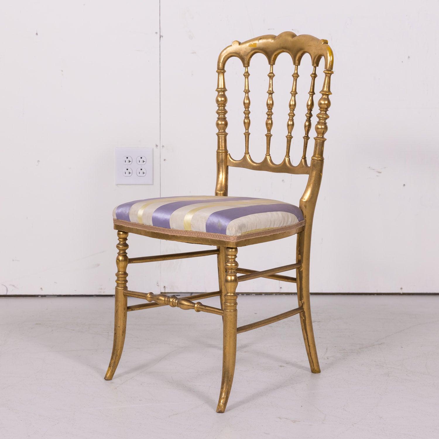 Pair of Antique Napoleon III Style Parisian Giltwood Opera Chairs