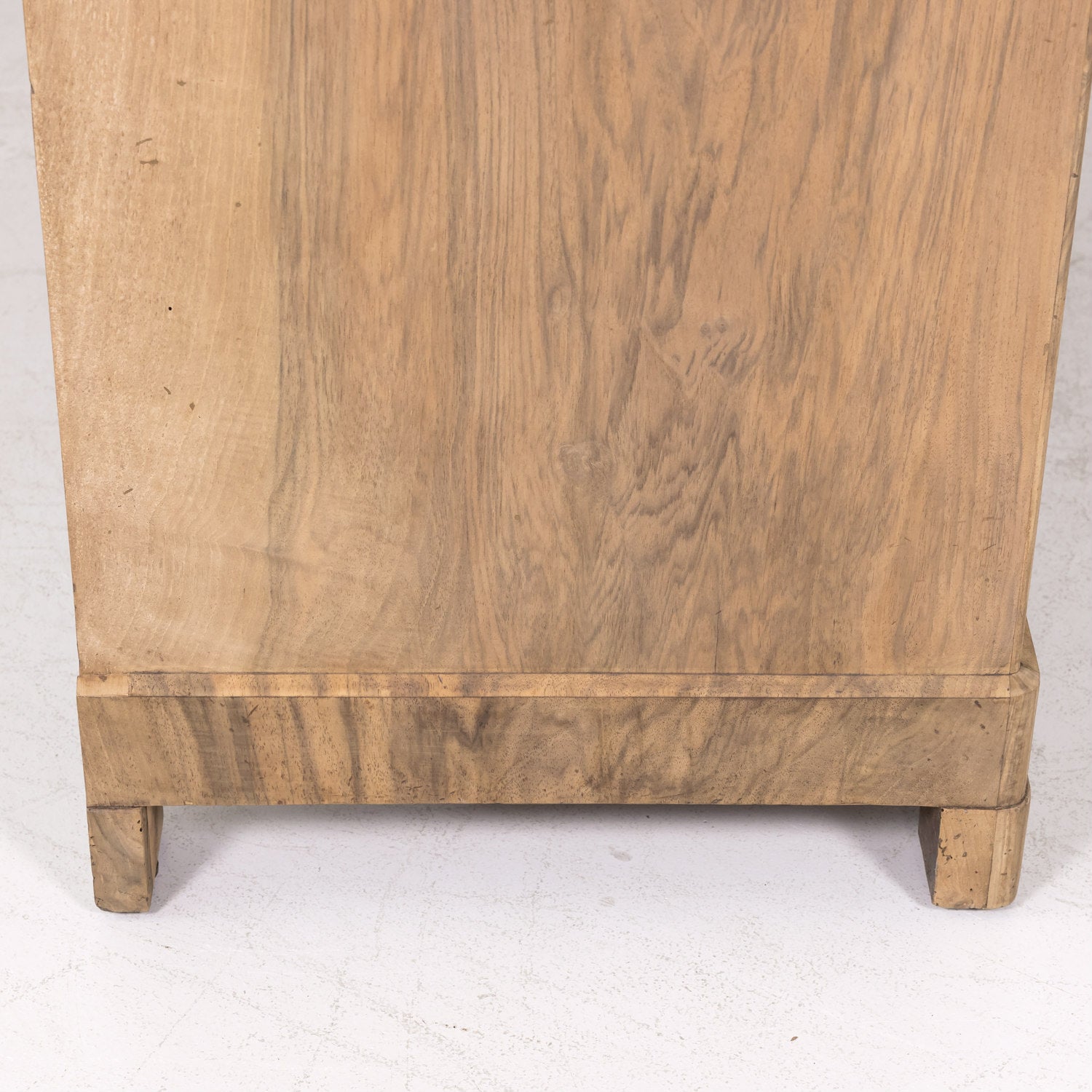 19th Century French Louis Philippe Style Bleached Bookmatched Burled Walnut Commode with Marble Top