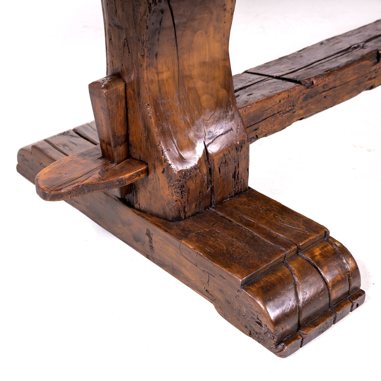 19th Century French Oak Monastery Trestle Dining Table