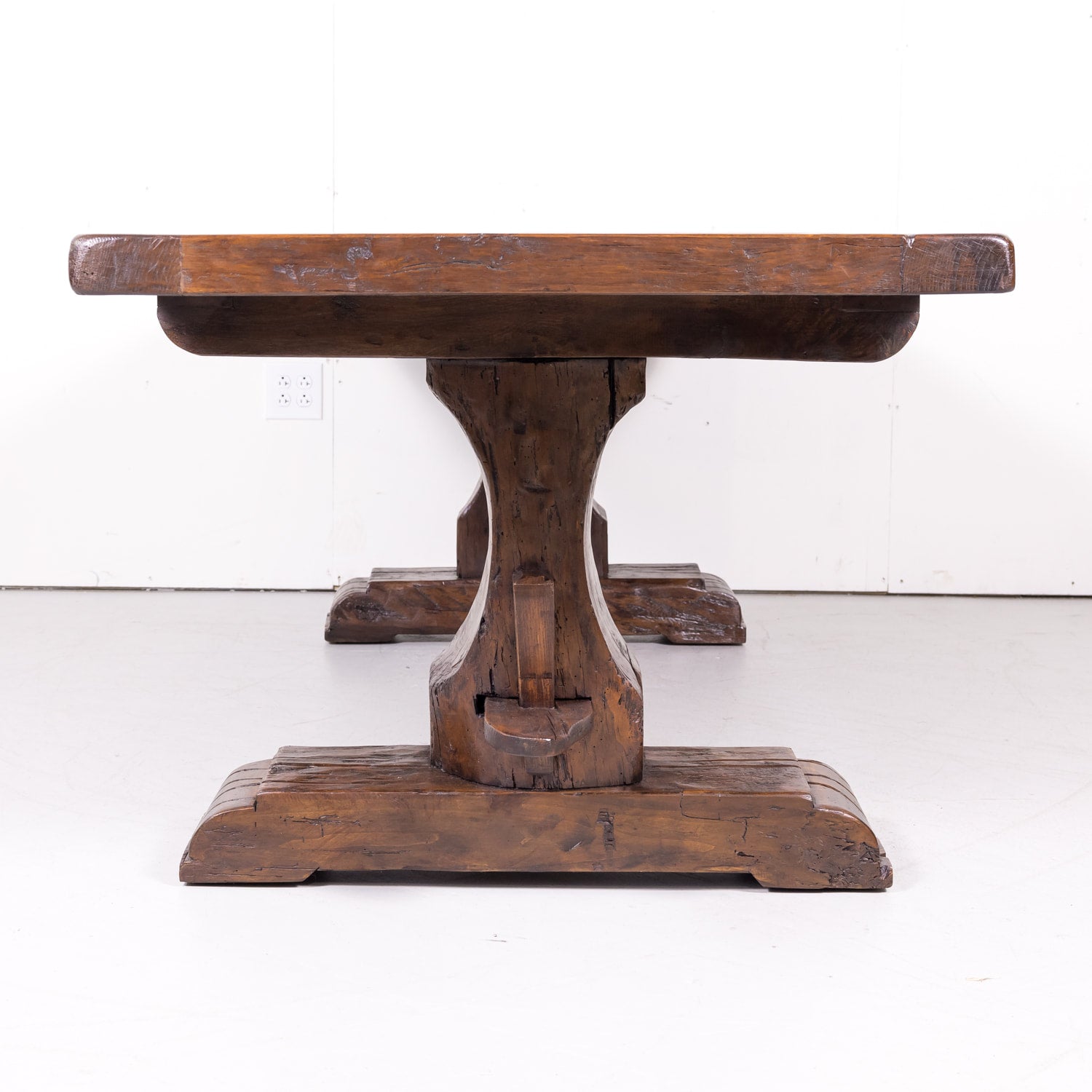 19th Century French Oak Monastery Trestle Dining Table