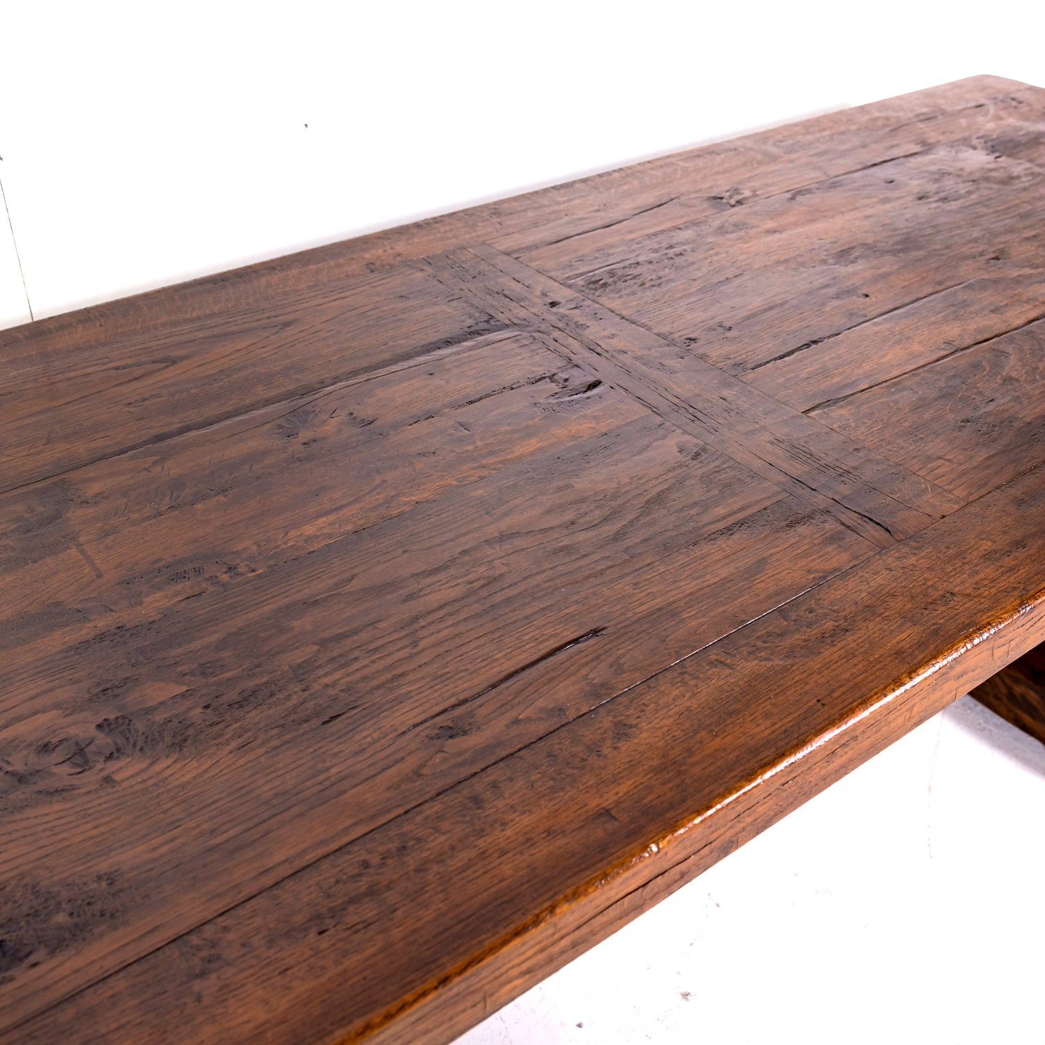 19th Century French Oak Monastery Trestle Dining Table