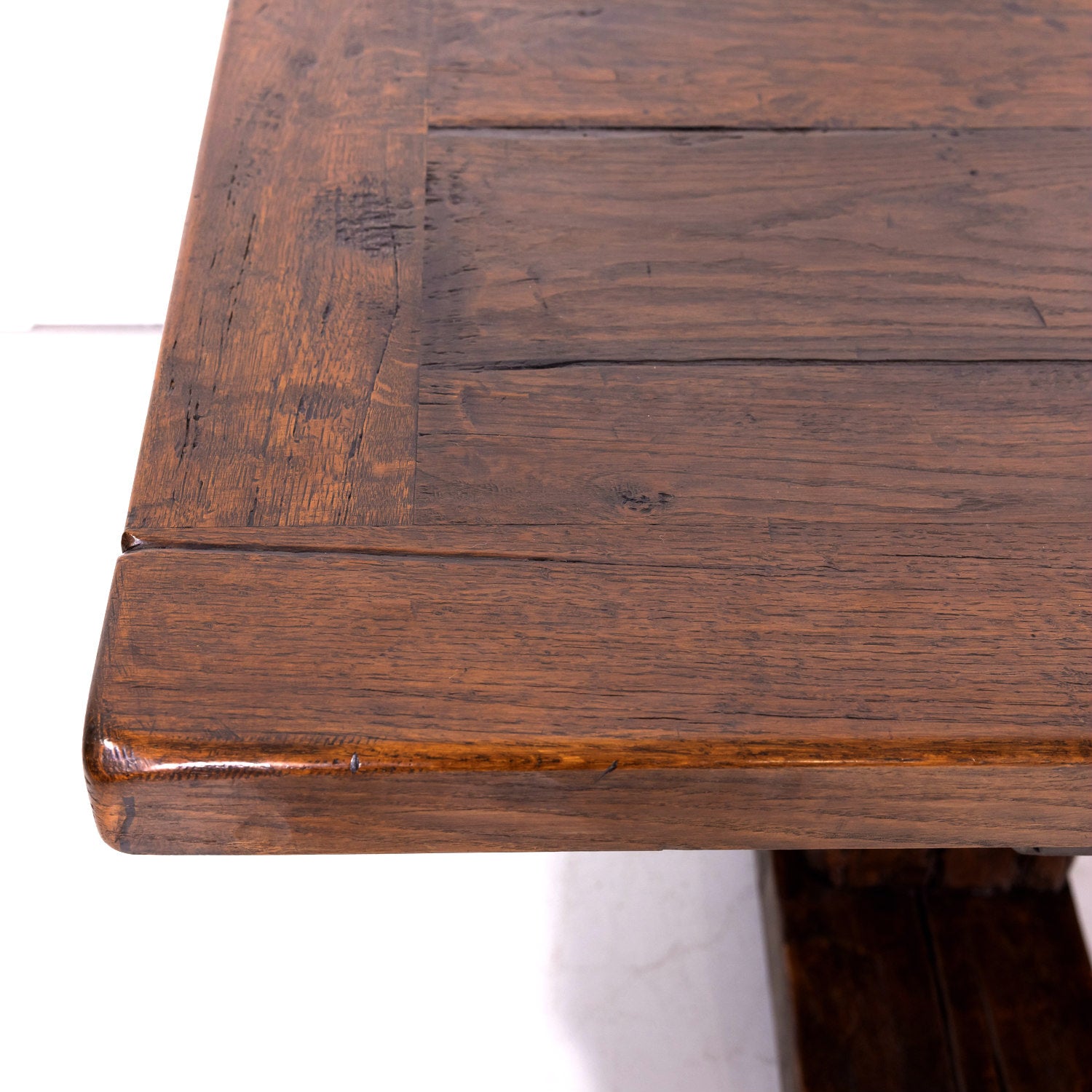 19th Century French Oak Monastery Trestle Dining Table