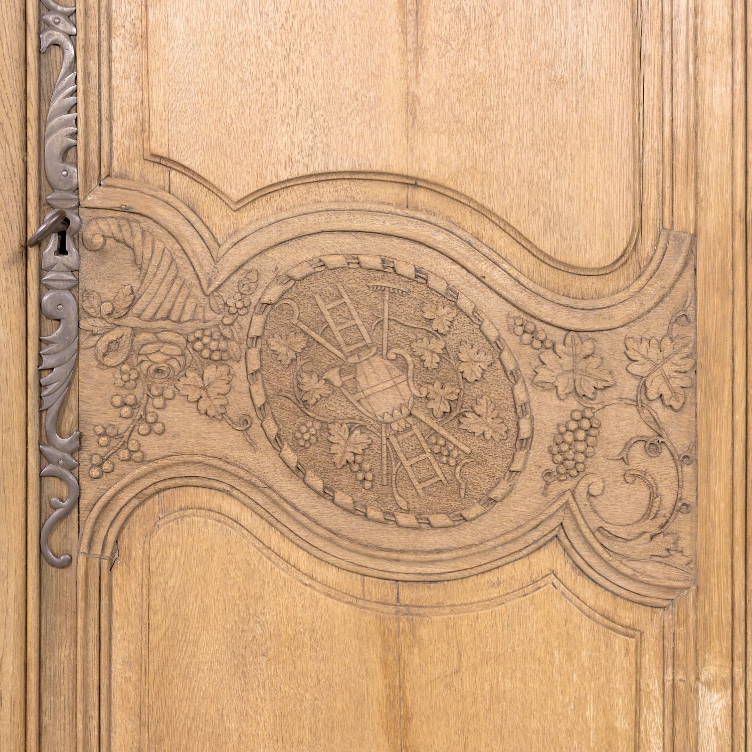 19th Century Country French Louis XIV Style Bleached Wedding Armoire from Normandy