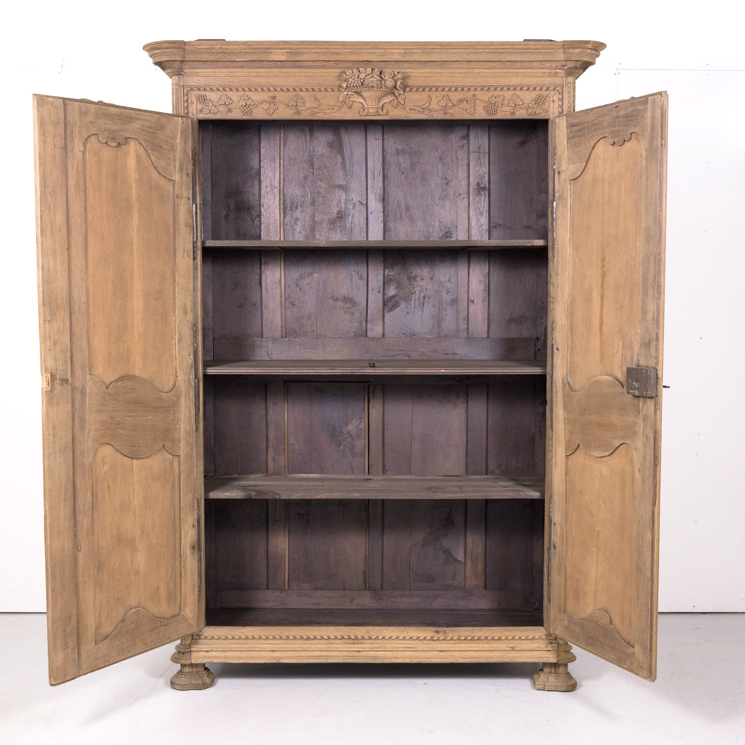 19th Century Country French Louis XIV Style Bleached Wedding Armoire from Normandy